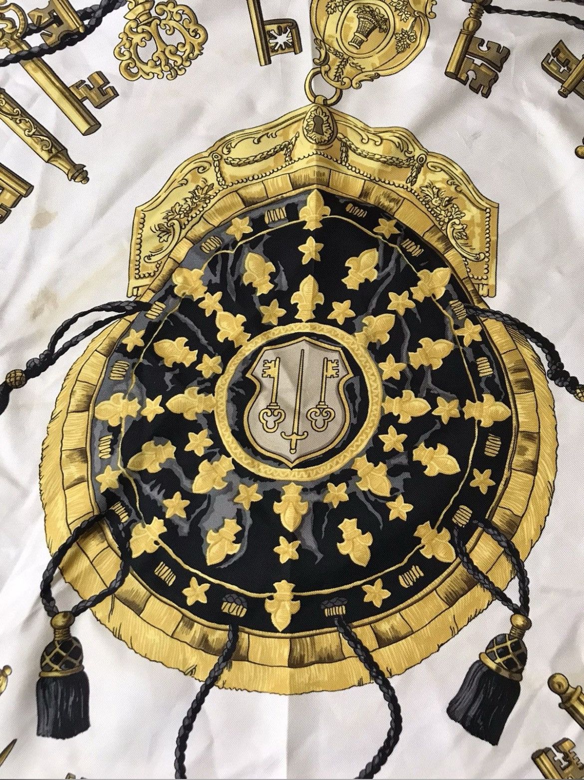 Hermes Paris Key Design Silk Scarf