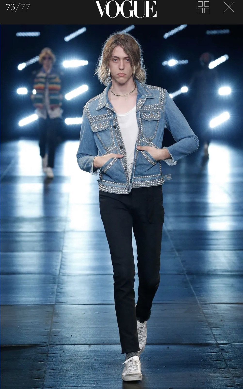 Saint Laurent Paris Saint Laurent Paris SS16 Denim Studded Crystal Jacket Size US S / EU 44-46 / 1 - 16 Thumbnail