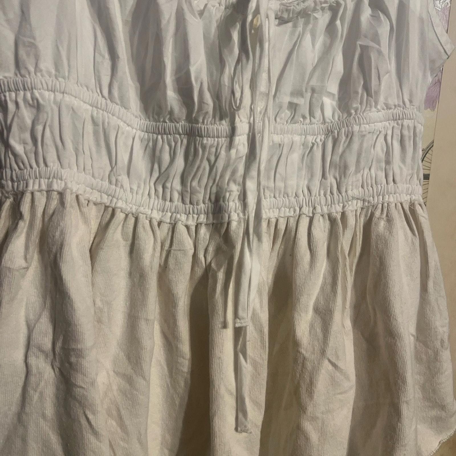 Other WE THE FREE Cami M Ivory Peplum Smocked Drawstring Boho Size M / US 6-8 / IT 42-44 - 4 Thumbnail