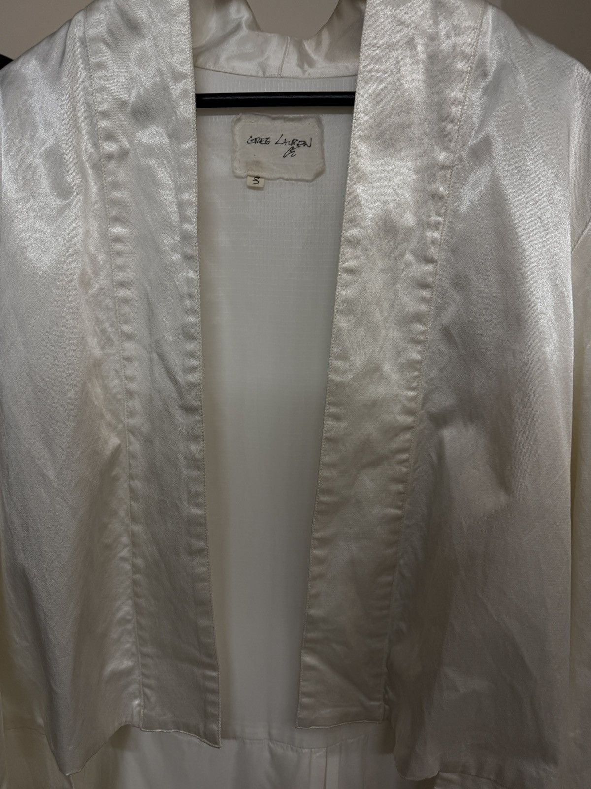 Greg Lauren Greg Lauren Ivory satin tail coat kimono style sz 3 Size US L / EU 52-54 / 3 - 2 Thumbnail