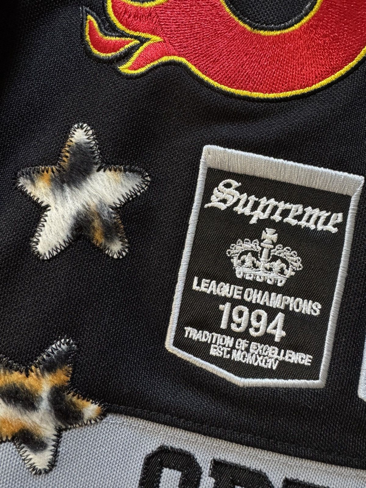 Supreme Supreme Fire & Ice Patches Hockey Jersey Black Grey Size US L / EU 52-54 / 3 - 5 Thumbnail