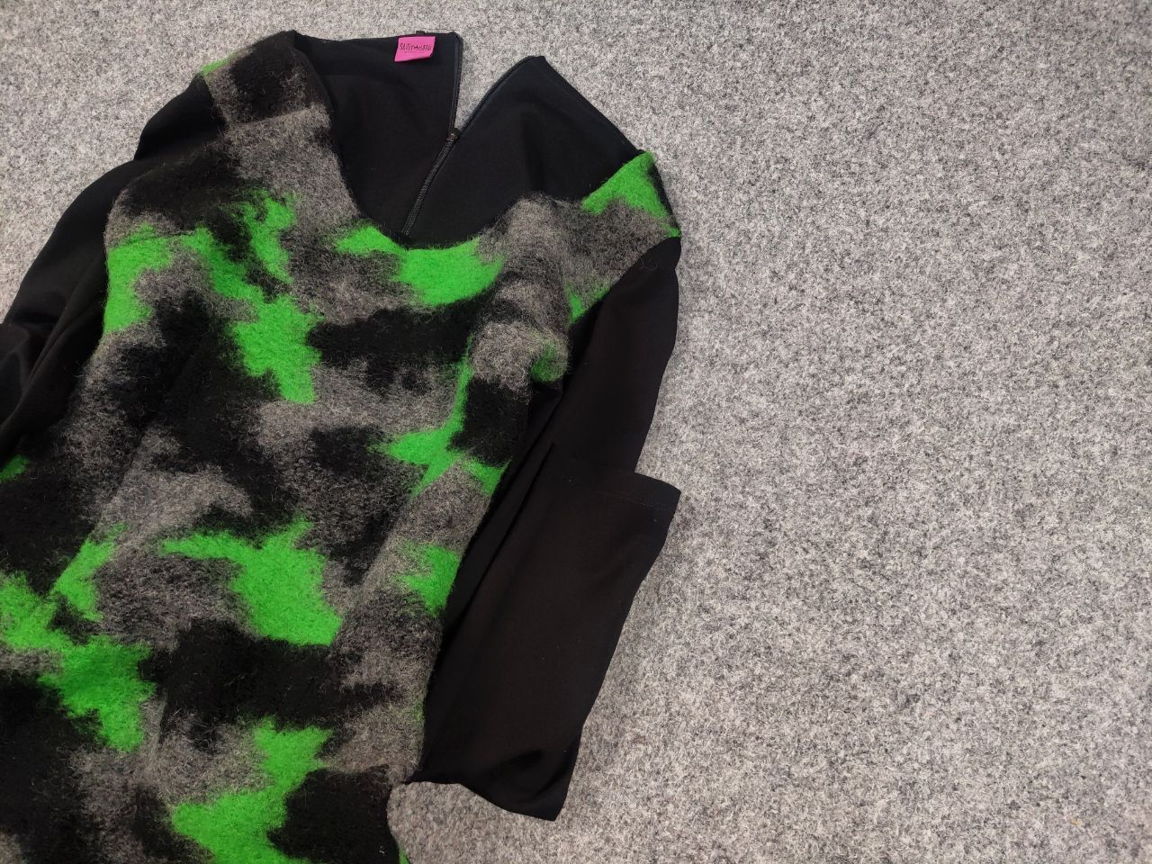 Japanese Brand Save The Queen dress Long Sleeve Jersey Wool Camo Size L / US 10 / IT 46 - 4 Thumbnail