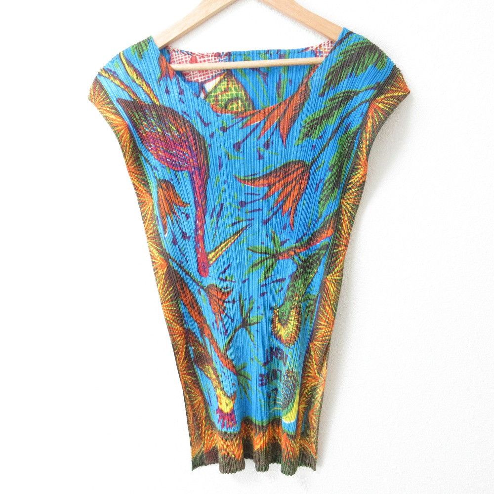 Issey Miyake Pleats Please Bird×人物 Print Sleeveless Shirt Others Tops PP14JK242 DUTY FREE for USA