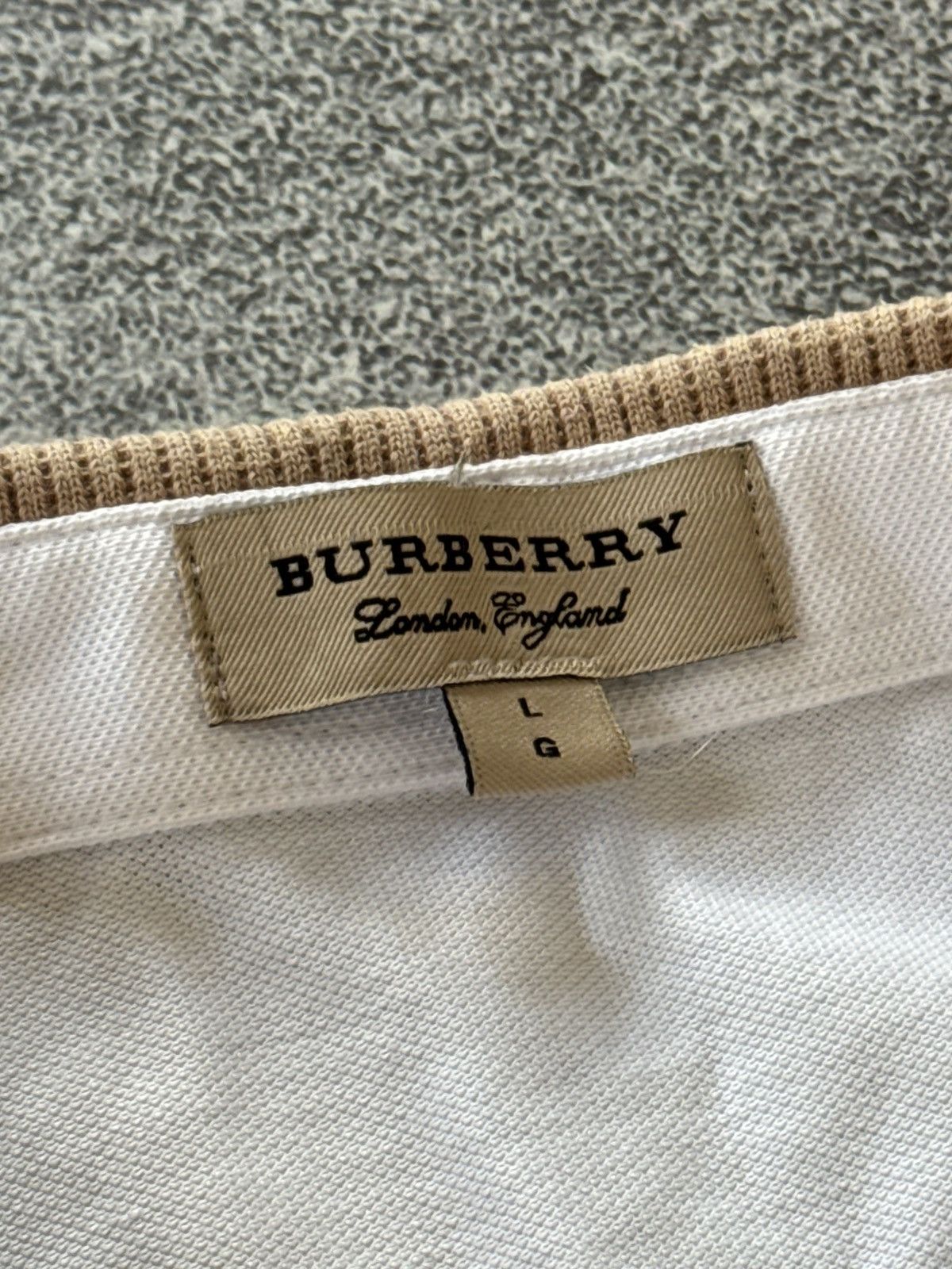 Burberry × Designer Burberry L white polo tee T-shirt old money Size US L / EU 52-54 / 3 - 9 Thumbnail