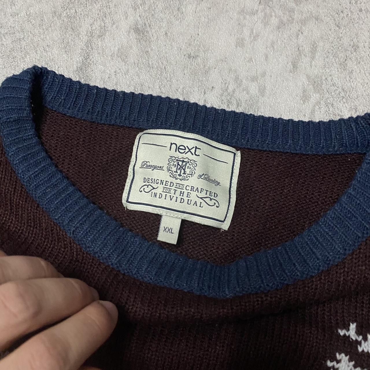 NEXT Brown and blue Next Christmas jumper #festive Size US XXL / EU 58 / 5 - 3 Thumbnail