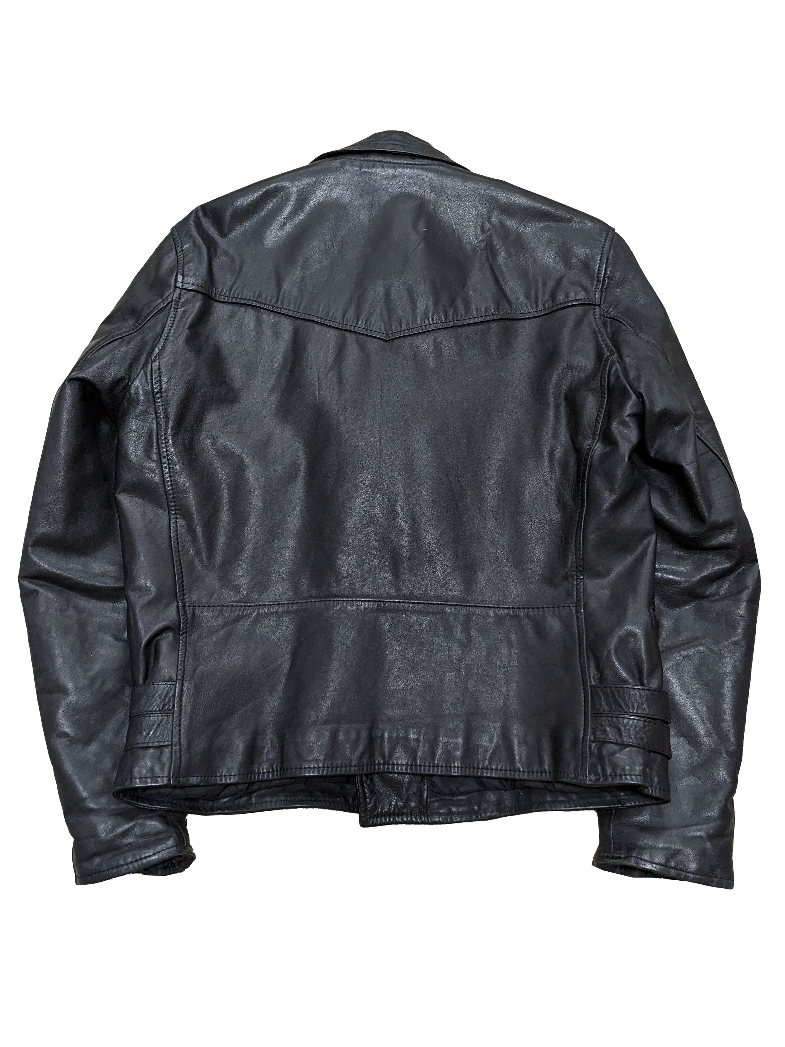 Vintage Vintage 80s Scandinavian Black Leather Biker Jacket Size US XL / EU 56 / 4 - 3 Thumbnail