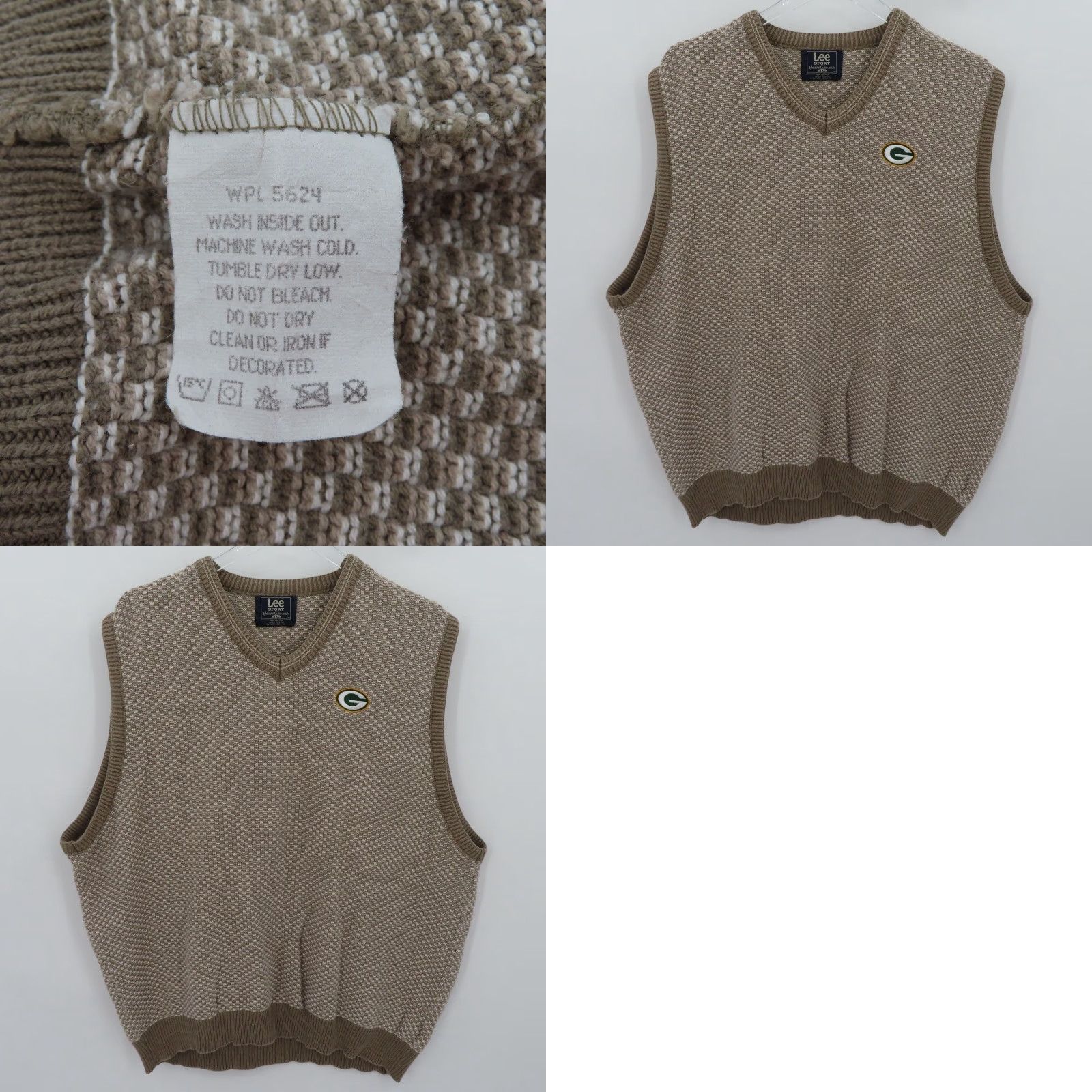 Lee VINTAGE Lee Sport Men XXL Green Bay Packers Knit Sleeveless Sweater Vest Embroidered Size US XXL / EU 58 / 5 - 8 Thumbnail