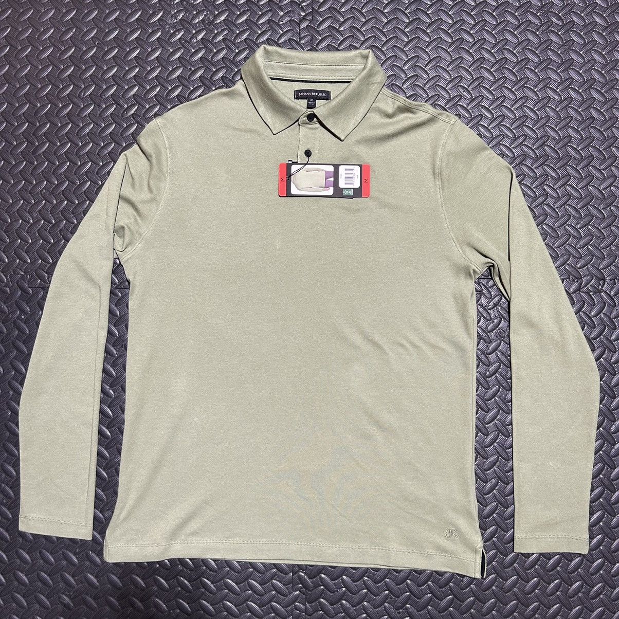 Banana Republic × Designer Banana Republic Luxe Touch Polo Shirt Men's Medium L/S NEW Size US M / EU 48-50 / 2 - 1 Thumbnail