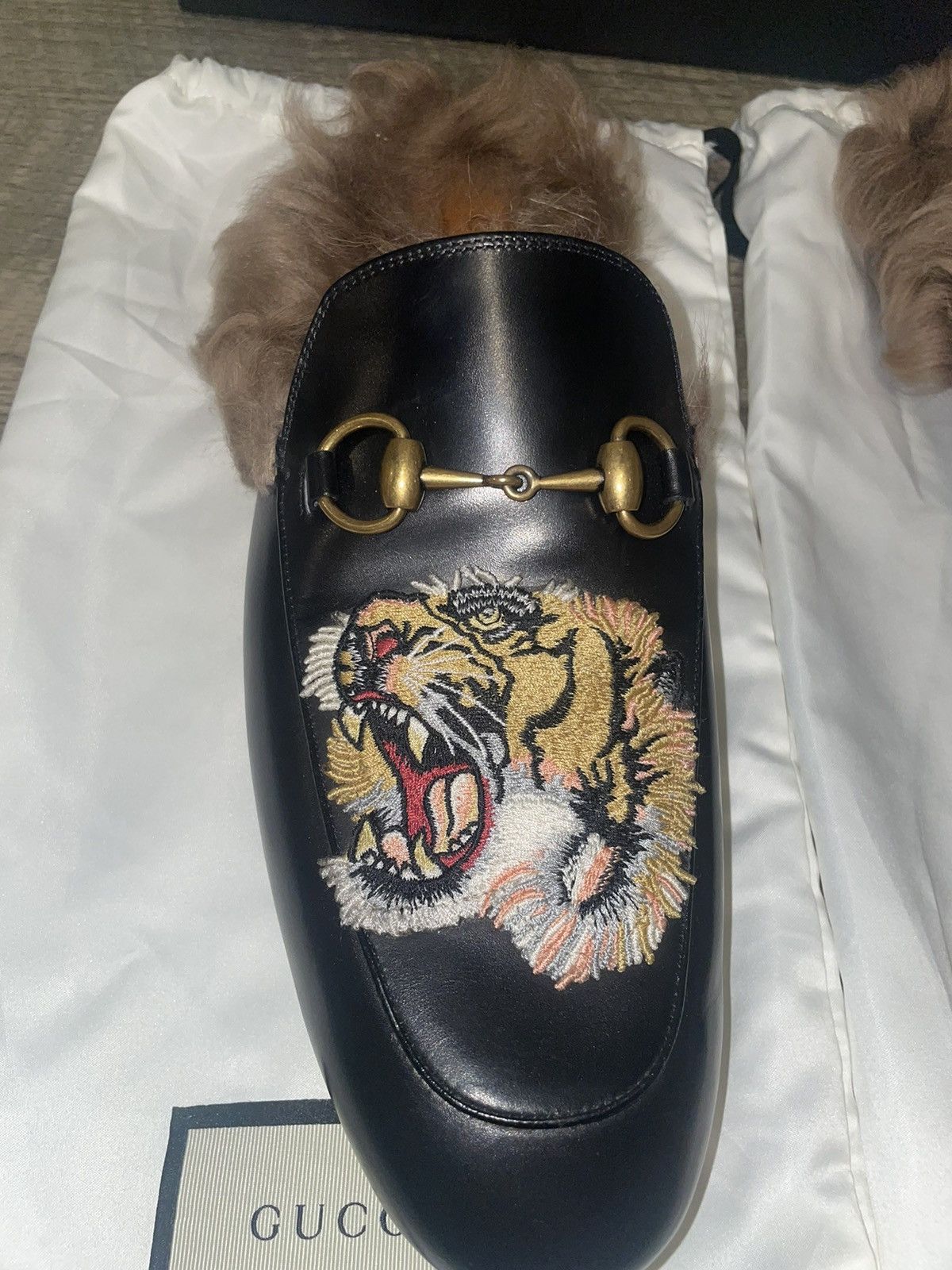 Gucci Gucci Princetown Fur Black Leather Rare Sold Out Size US 9 / EU 42 - 5 Thumbnail