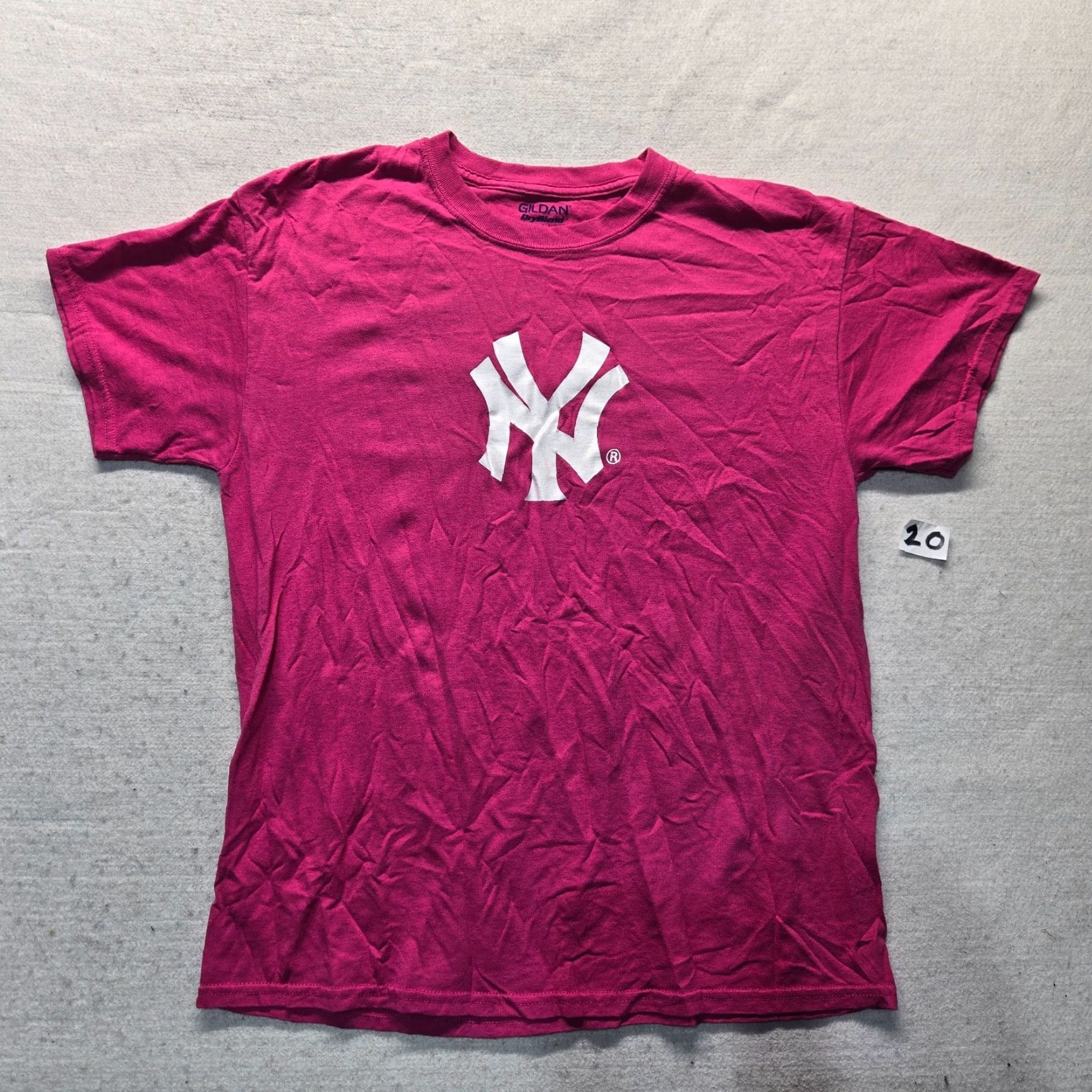Gildan Gildan NY New York Shirt Mens Womens Size L Pink Short Sleeve Adult Large T-Shirt Crew Neck Logo Knit Cotton All Seasons Regular Size L / US 10 / IT 46 - 2 Thumbnail