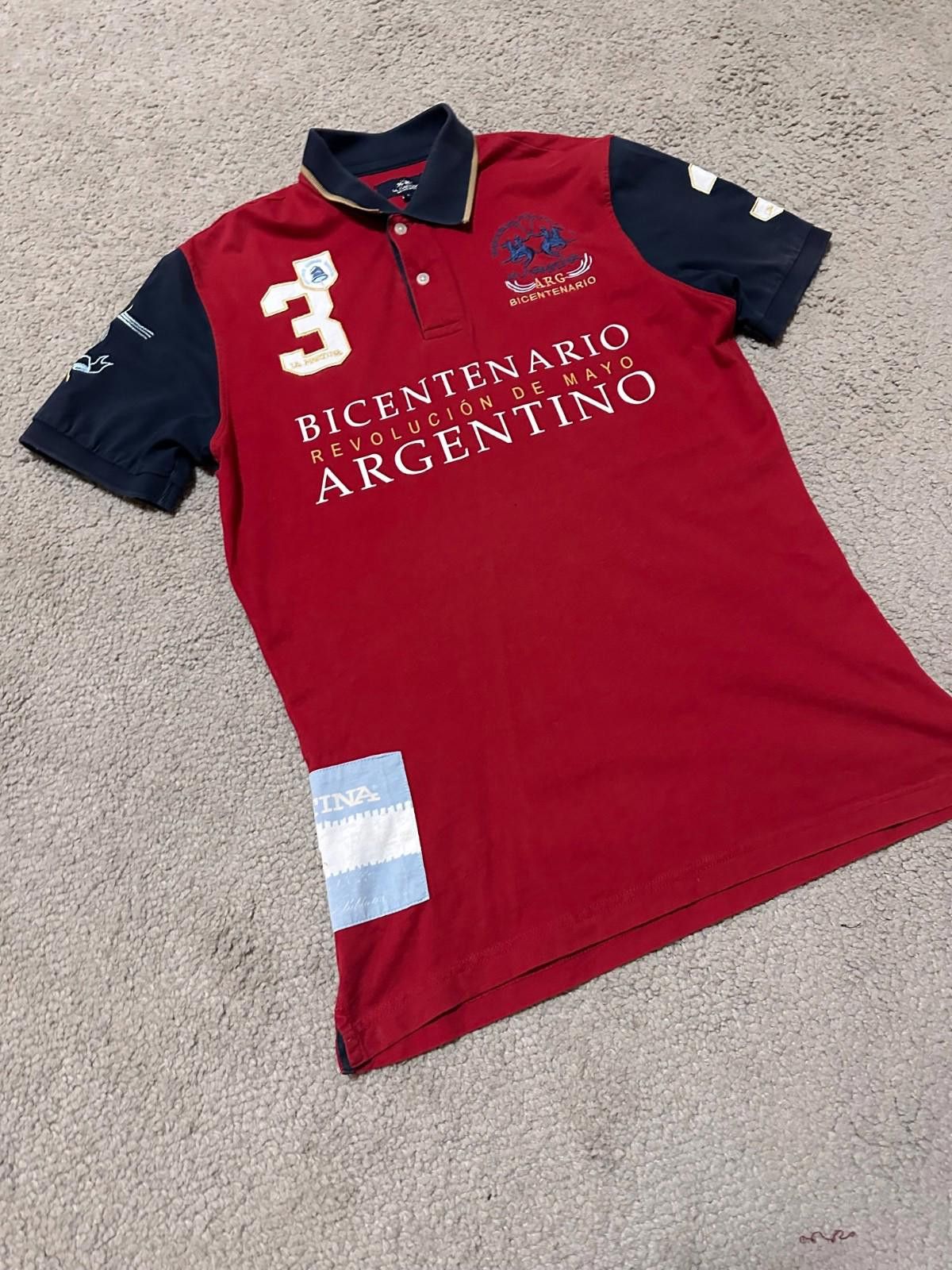 La Martina Vintage La Martina Argentina Polo Shirt Big Logo Rugby Men Size US L / EU 52-54 / 3 - 2 Thumbnail