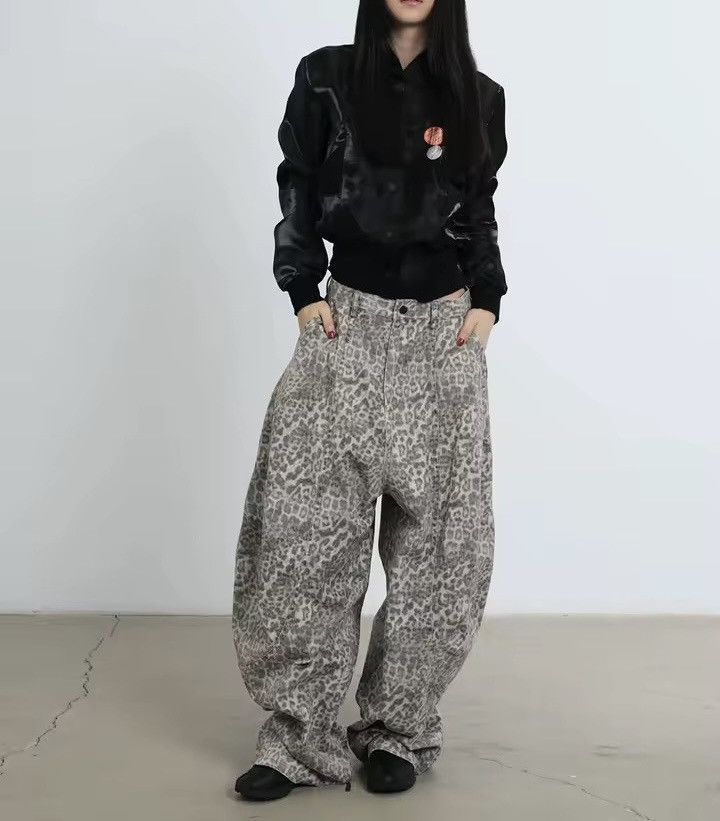 Jean Leopard Streetwear Baggy Y2k Retro Cargo Jeans Pants Size 28" / US 6 / IT 42 - 3 Thumbnail