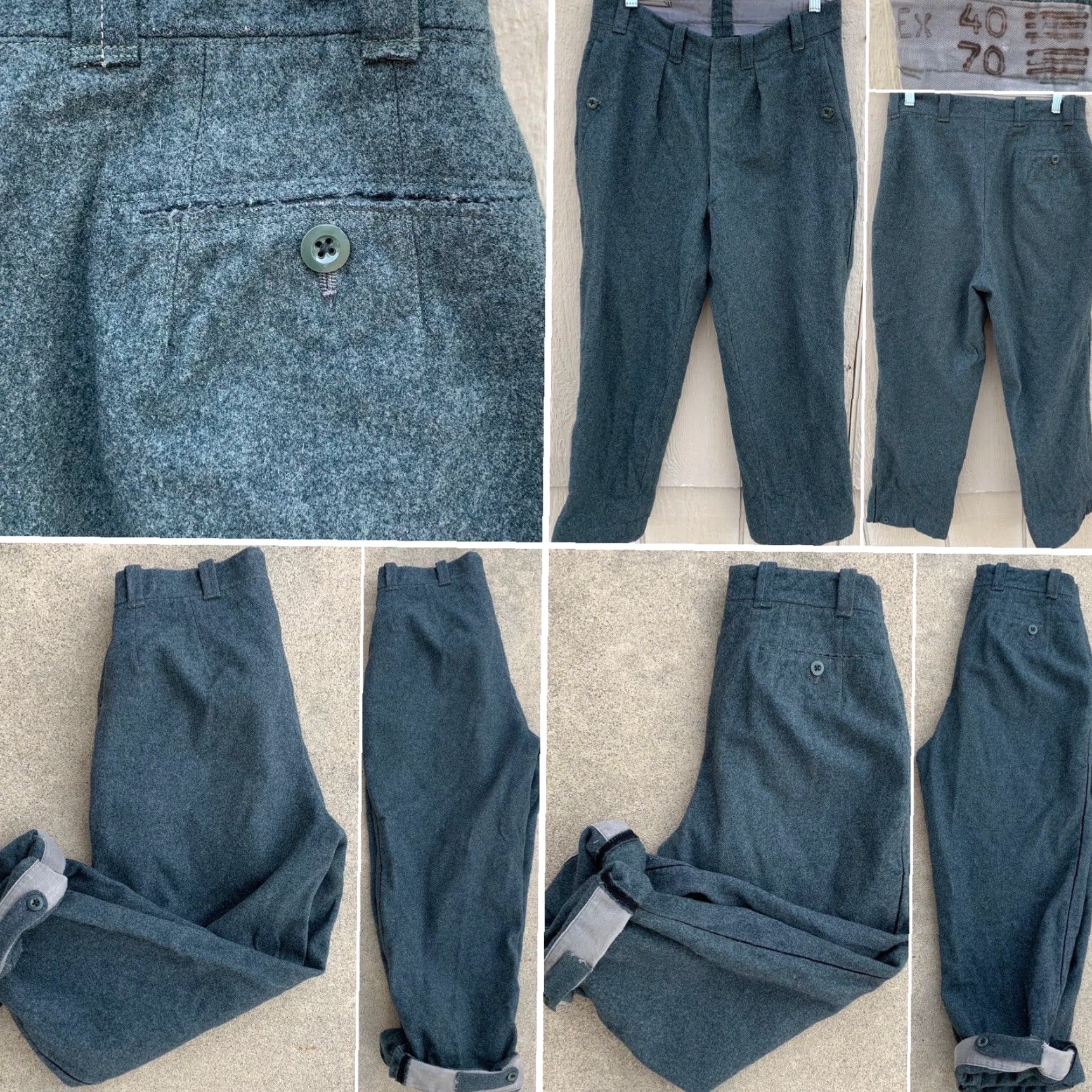 Vintage VINTAGE wool military pants button fly LU69 EX 40 70 (waist 30”) | Military | Pants | Adult | 30 | 100% Wool | Casual | Regular | United States | Mens Size US 30 / EU 46 - 3 Thumbnail