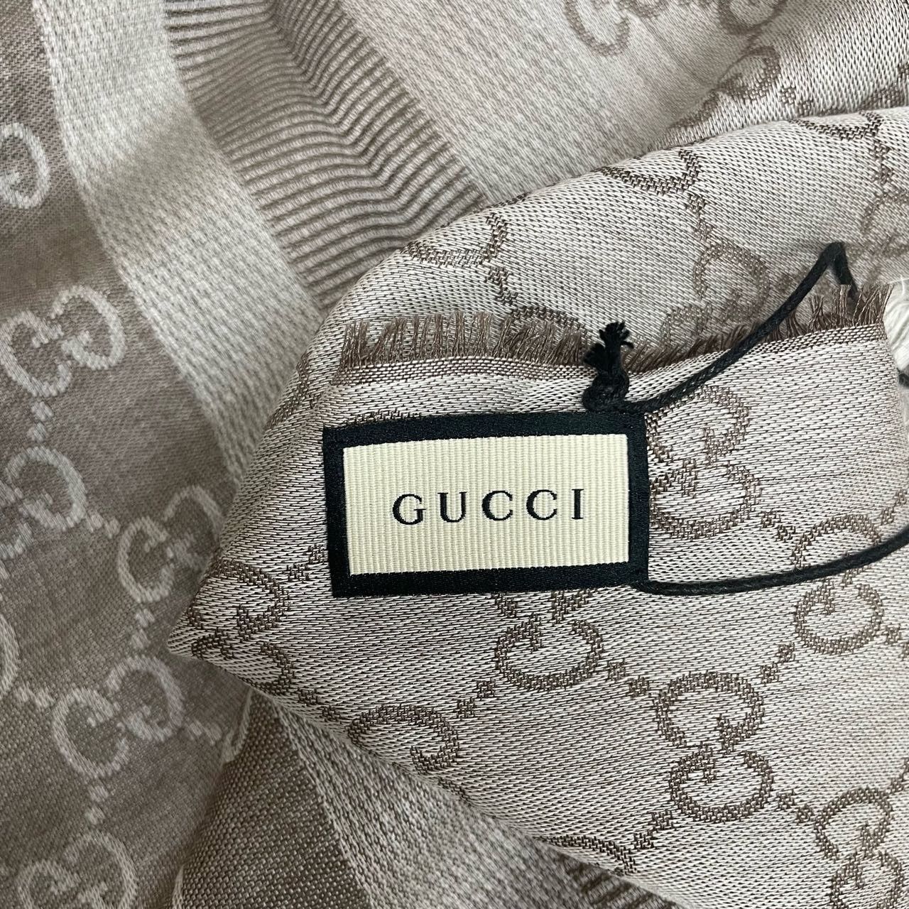 Gucci Gucci Double G print double-sided tassel fleece scarf 2501- Size ONE SIZE - 3 Thumbnail