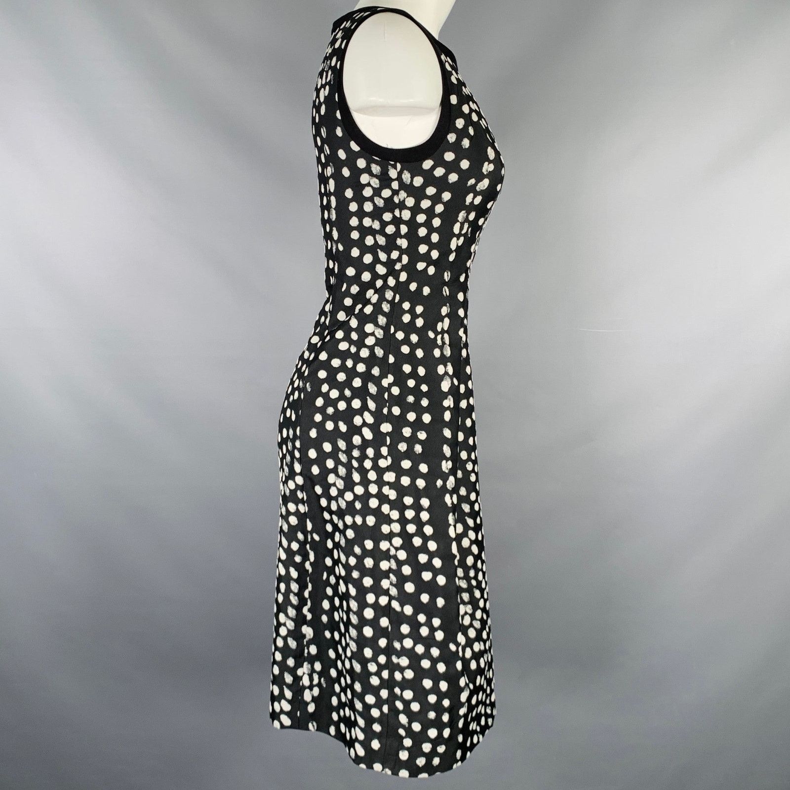 Max Mara MAX MARA Size XS Black White Polka Dot A-Line Dress Size XS / US 0-2 / IT 36-38 - 3 Thumbnail