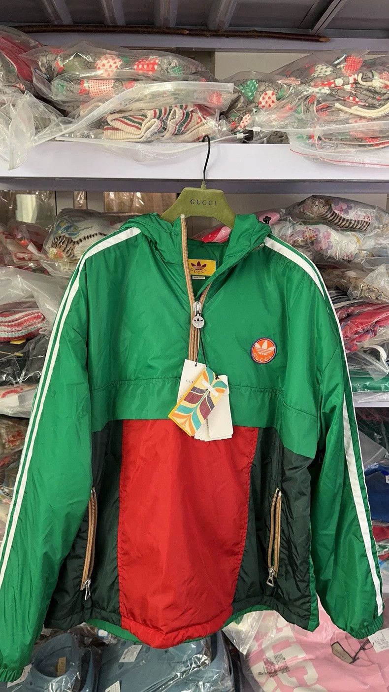 Gucci Gucci Red and green color-blocked jacket cotton clothes jac Size US L / EU 52-54 / 3 - 4 Thumbnail