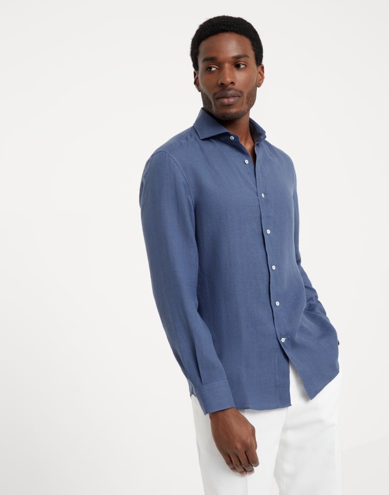 Brunello Cucinelli o1w1db10825 Shirt in Blue Size US L / EU 52-54 / 3 - 1 Thumbnail