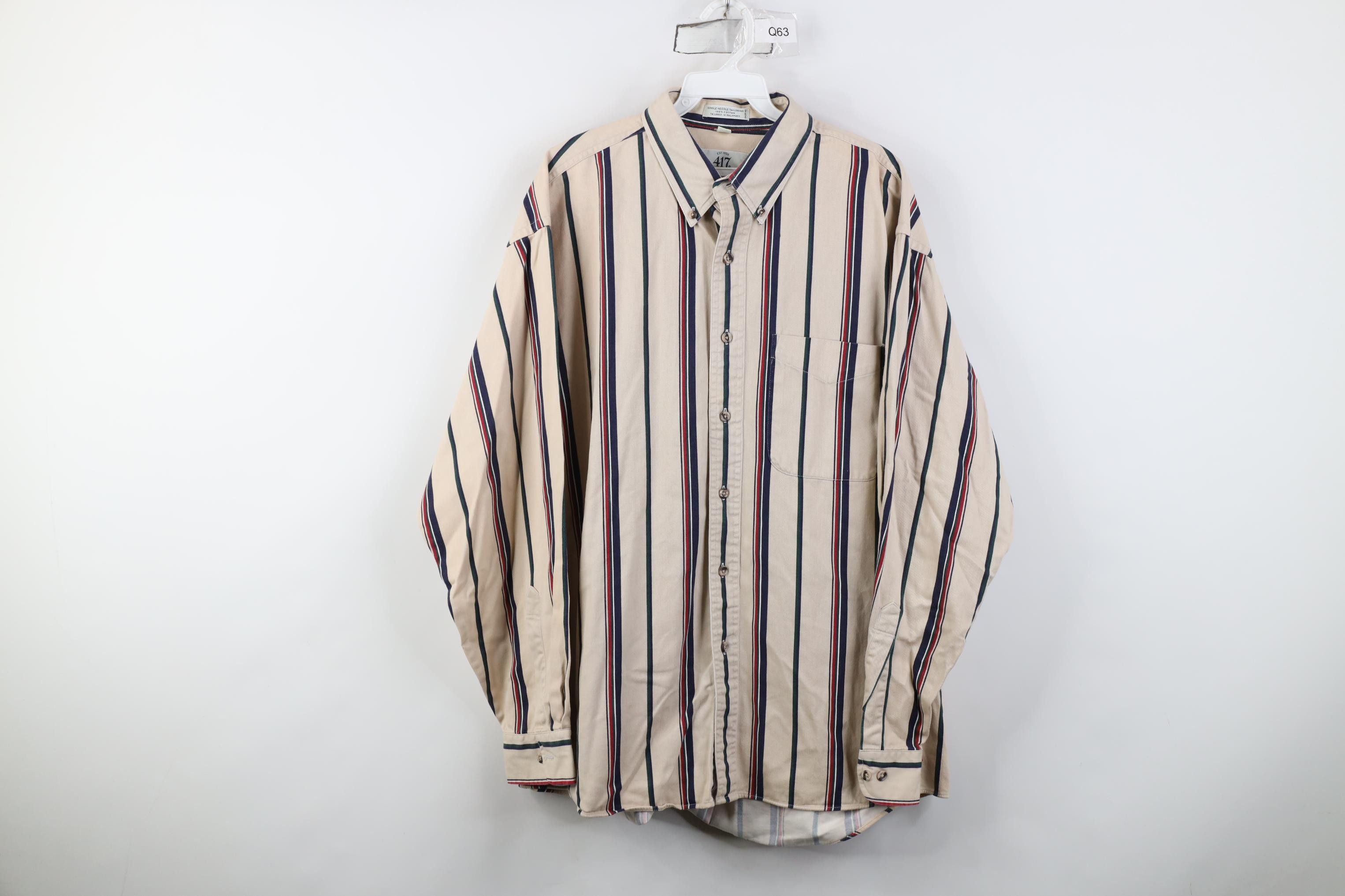 Vintage Vintage 90s Streetwear Tailoring Striped Button Down Shirt Size US XL / EU 56 / 4 - 1 Thumbnail
