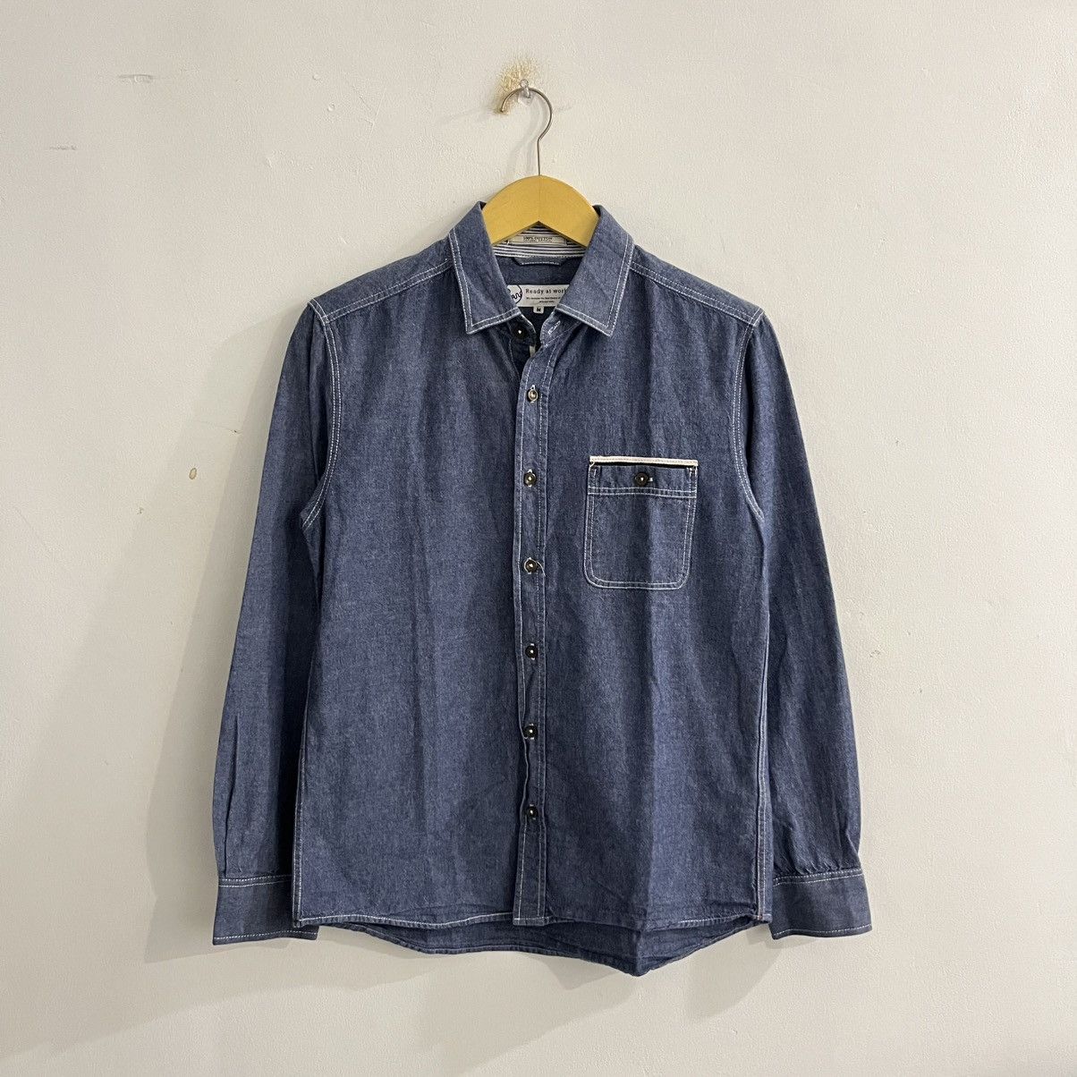 Japanese Brand Ready At Work Selvedge Accent Button Up Size US M / EU 48-50 / 2 - 1 Thumbnail