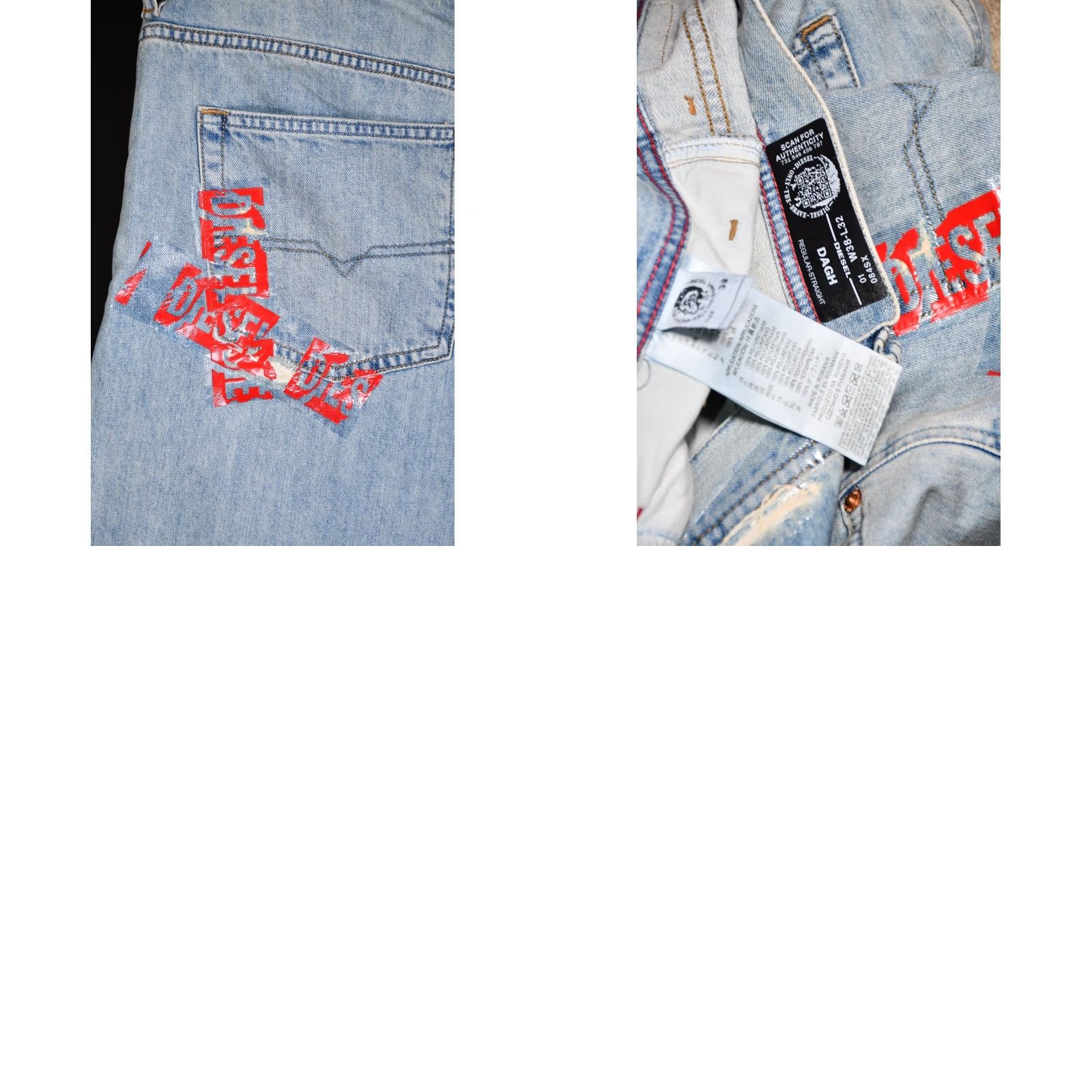Diesel Diesel Dagh Regular Straight Jeans Men's W38 L32 Distressed Blue 100% Cotton 100% Genuine Denim Size US 38 / EU 54 - 9 Thumbnail