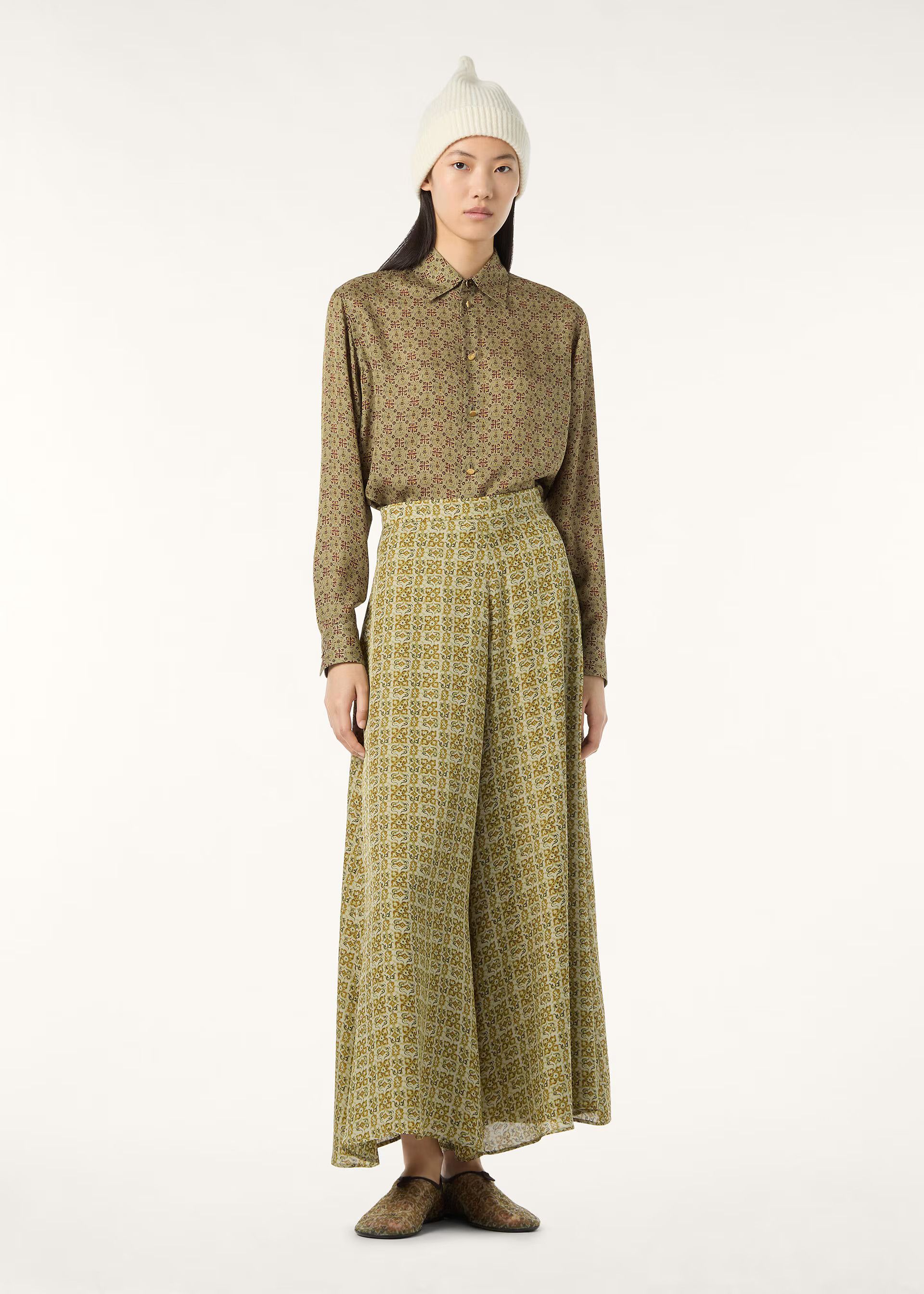 Loro Piana os11x0426 FAQ9413 Frank Pant in Light Olive/Burnt Orange Size 26" / US 2 / IT 38 - 5 Thumbnail