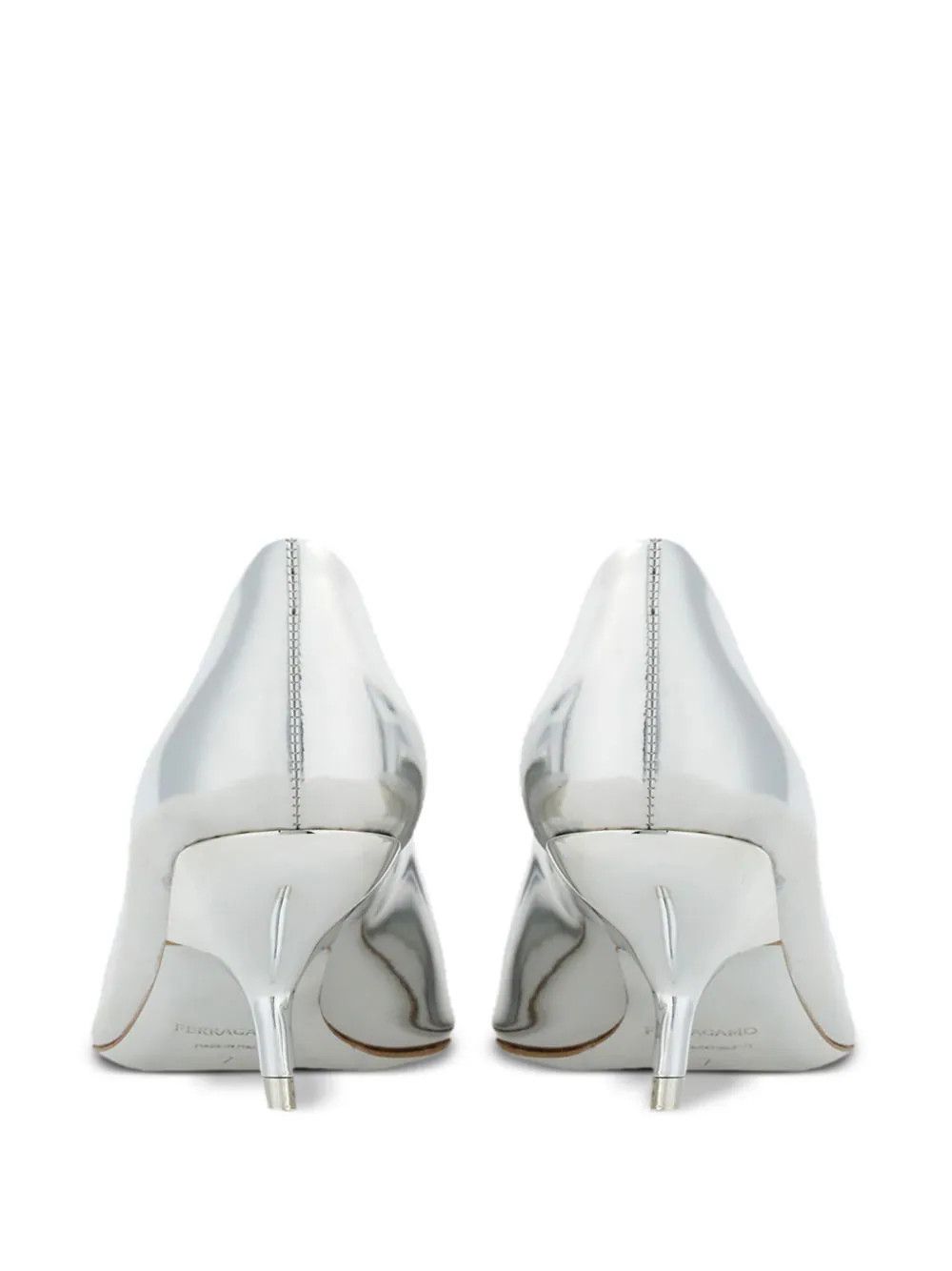 Salvatore Ferragamo o1s1rm0924 Eva Heeled Pump in Silver Size US 6.5 / IT 36.5 - 2 Thumbnail