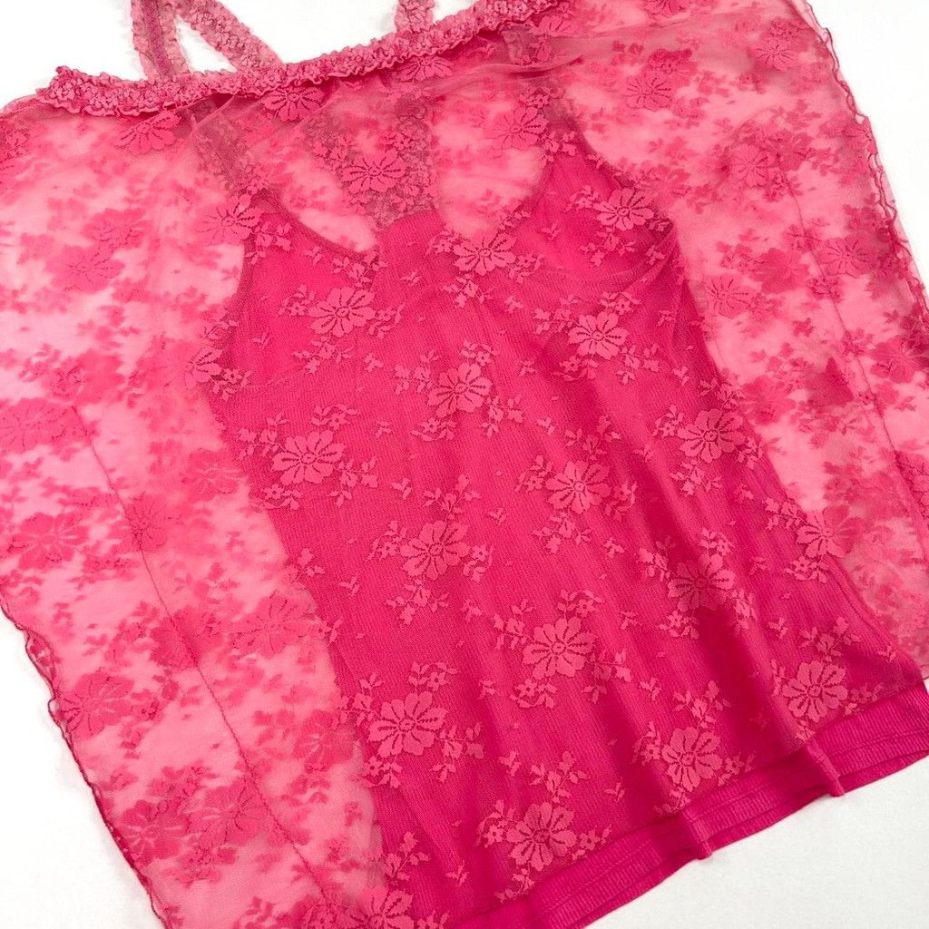 Vintage vintage Intimissimi set, cami and matching lace shawl Size M / US 6-8 / IT 42-44 - 5 Thumbnail