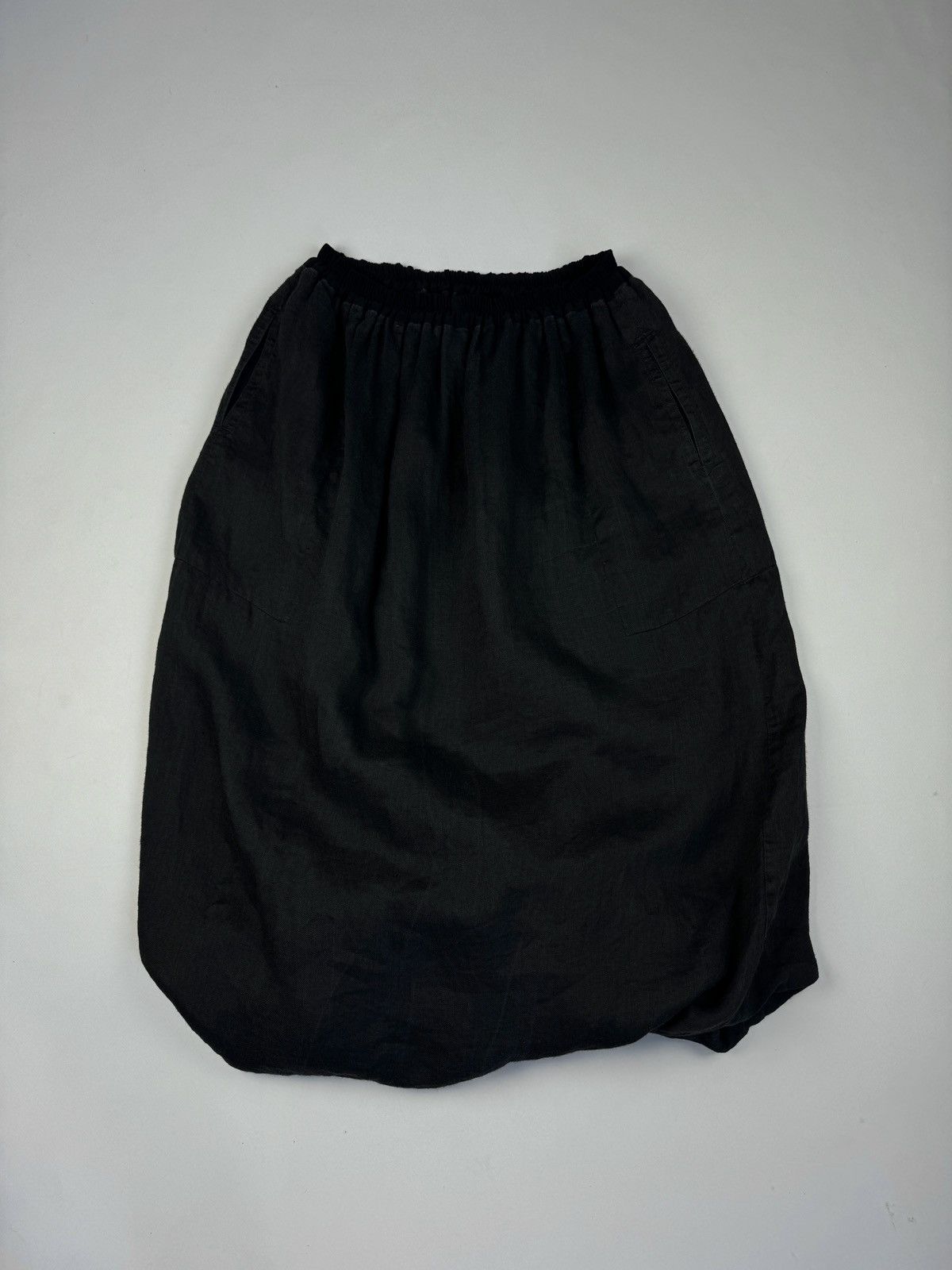 Designer × Vintage CHRISTA DE CAROUGE Avant Garde Vintage Linen Skirt Pockets Size 34" / US 12 / IT 48 - 12 Thumbnail