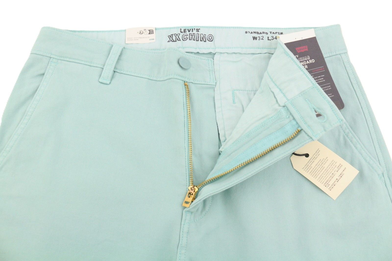 Levi's XX CHINO W32/L34 Blue Taper Stretch Zip Pants 87060 Size US 32 / EU 48 - 4 Thumbnail