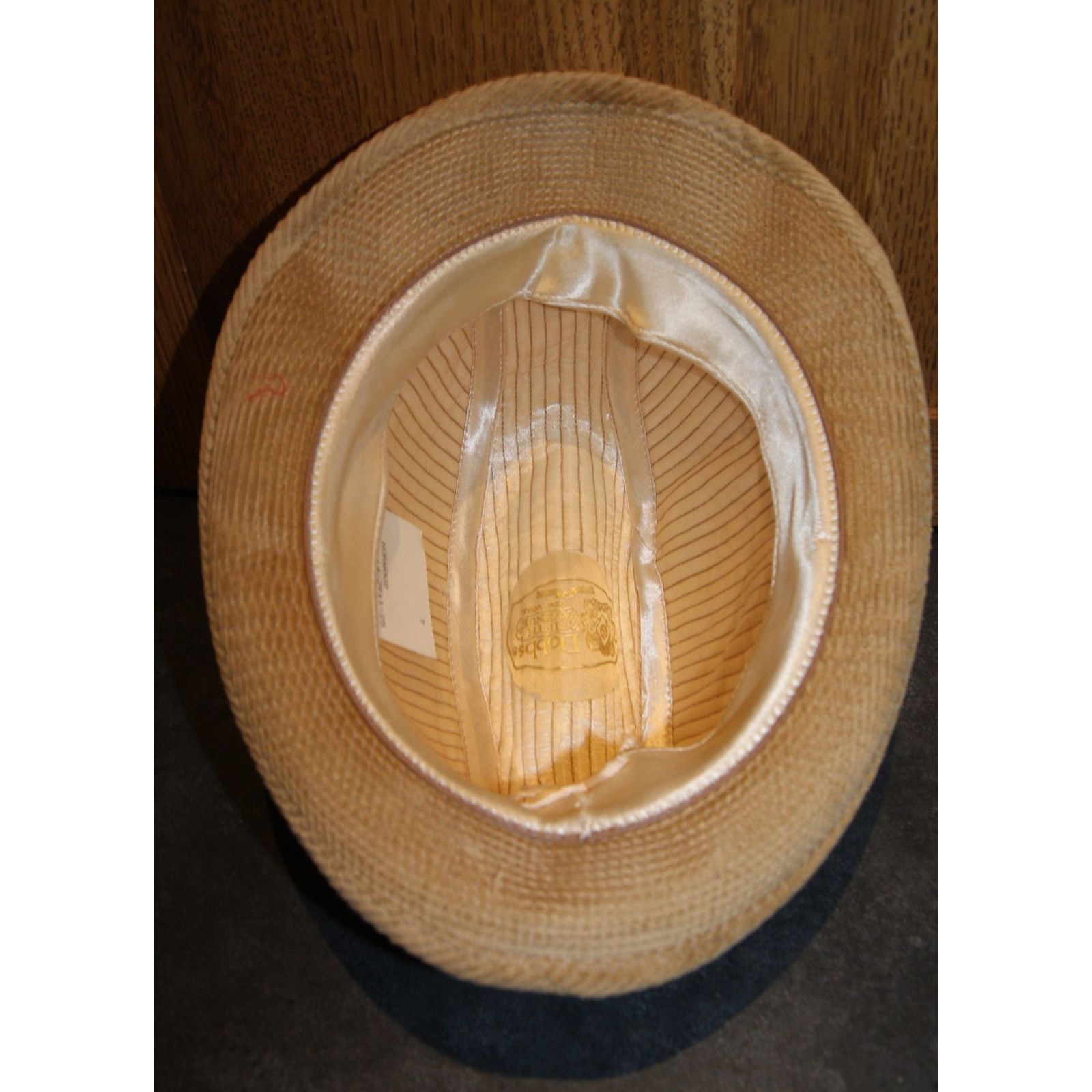 Vintage VTG Dobbs Fifth Avenue Hat Tan Corduroy Feather Fedora Men 7 Size ONE SIZE - 7 Thumbnail
