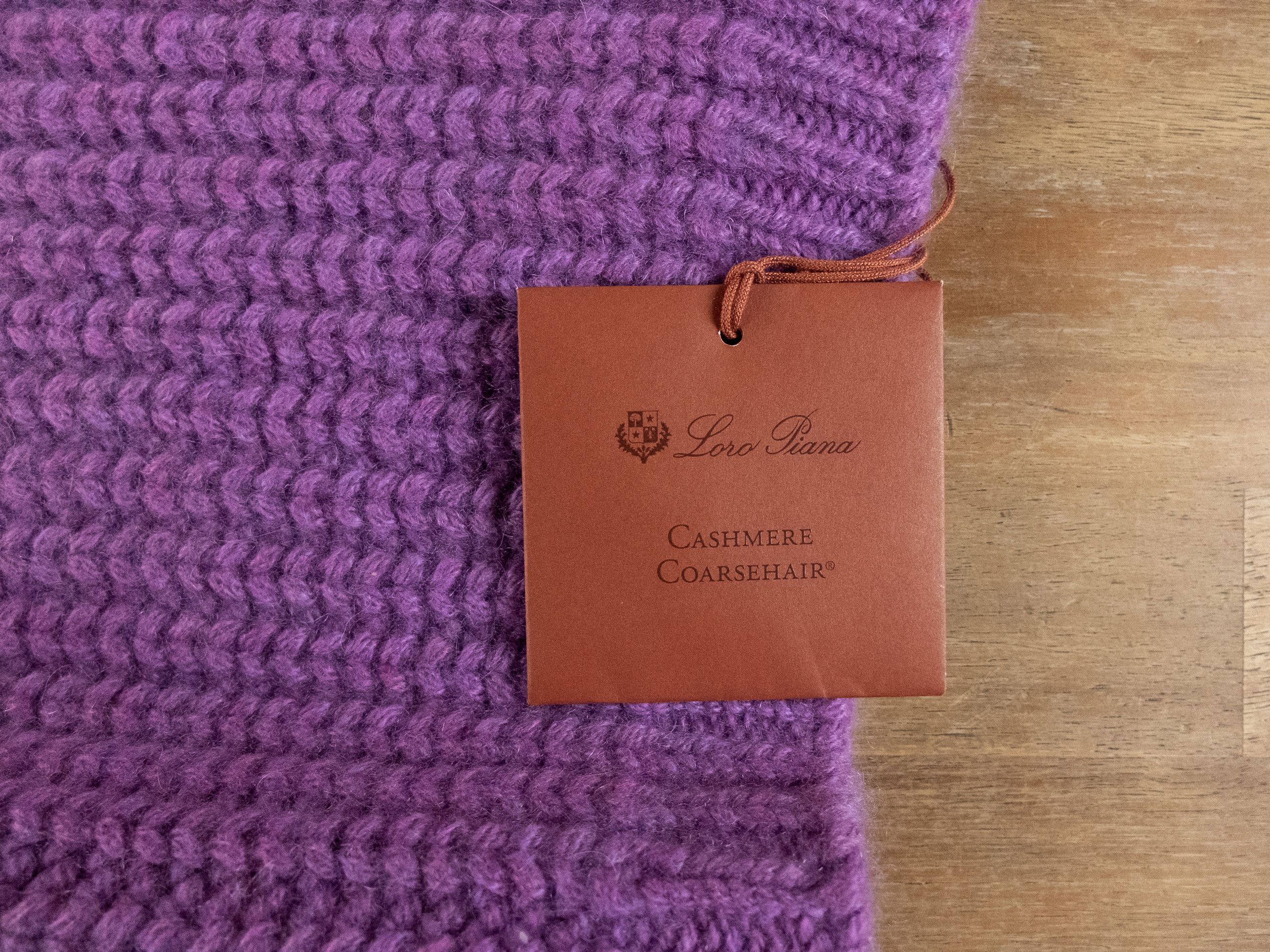 Loro Piana LORO PIANA Davenport lilac purple ribbed knit cashmere scarf Size ONE SIZE - 2 Thumbnail
