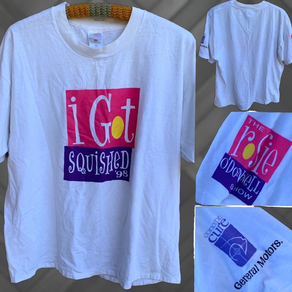 Vintage VINTAGE Best XL White I Got Squished The Rosie O’Donnell Show ’98 T-Shirt Concept Cure GM XL Unisex Graphic Tee 1990s Size US XL / EU 56 / 4 - 1 Thumbnail