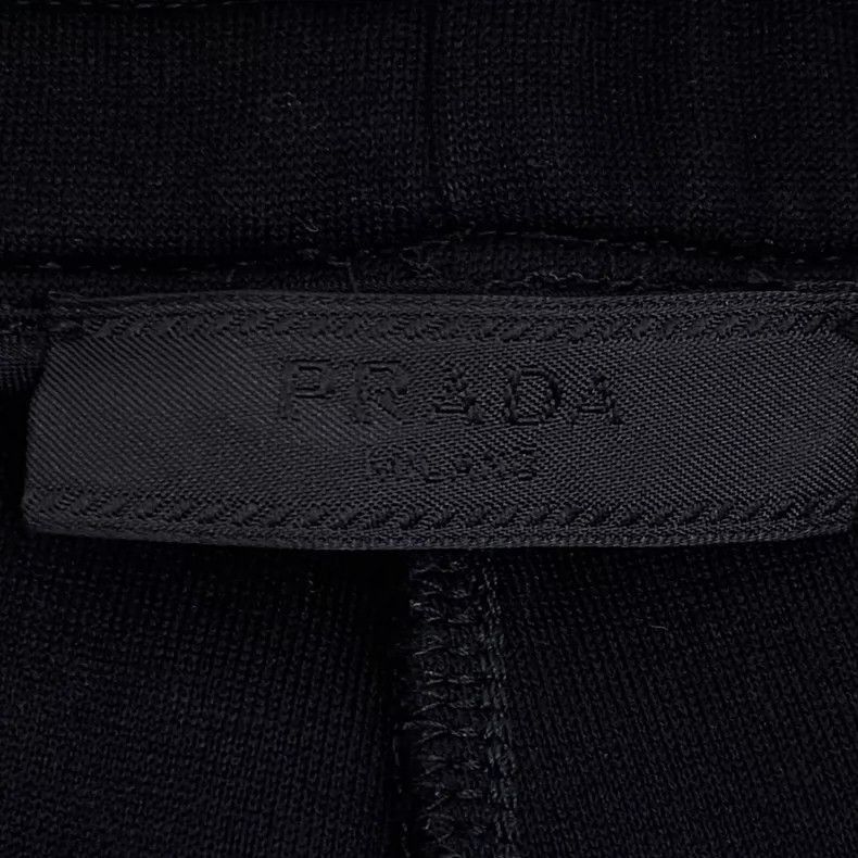 Prada Prada Black Cotton Drawstring Casual Pants -2505 Size US 26 / EU 42 - 6 Thumbnail