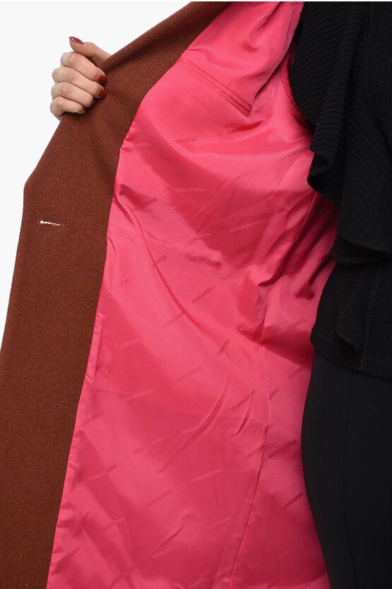 Dsquared2 og1mm0624 Double Breasted Shoulder Coat in Orange/Brown Size XL / US 12-14 / IT 48-50 - 5 Thumbnail