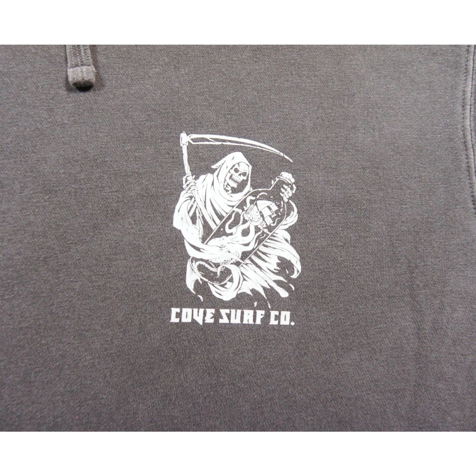 CO VINTAGE Cove Surf Co Sweatshirt Mens Large Gray Hoodie Pullover Grim Reaper Skeleton Size US L / EU 52-54 / 3 - 3 Thumbnail