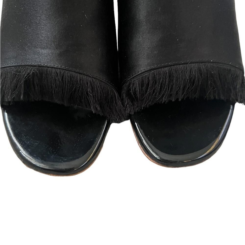 Proenza Schouler PROENZA SCHOULER Fringed Satin Mule Pump Black Size US 7 / IT 37 - 8 Thumbnail