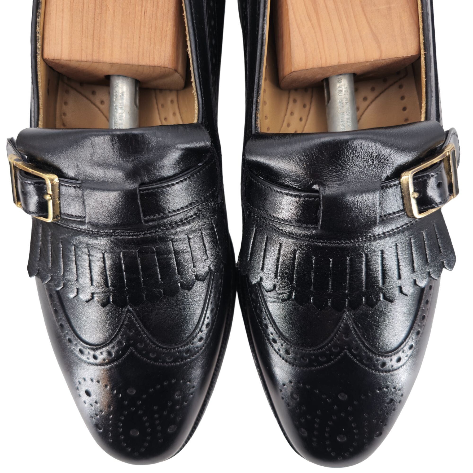 Johnston & Murphy New Vintage Johnston & Murphy Aristocraft Black Leather Monk Size US 8.5 / EU 41-42 - 18 Thumbnail