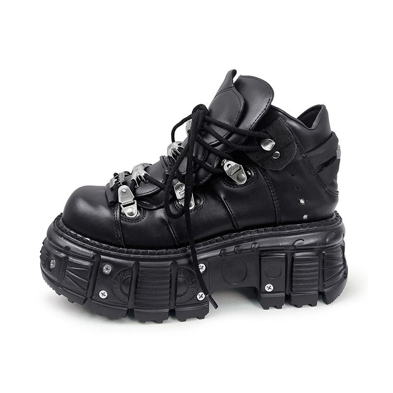 Japanese Brand Punk Style Lace Up Heel Shoes Size US 5 / IT 35 - 4 Thumbnail