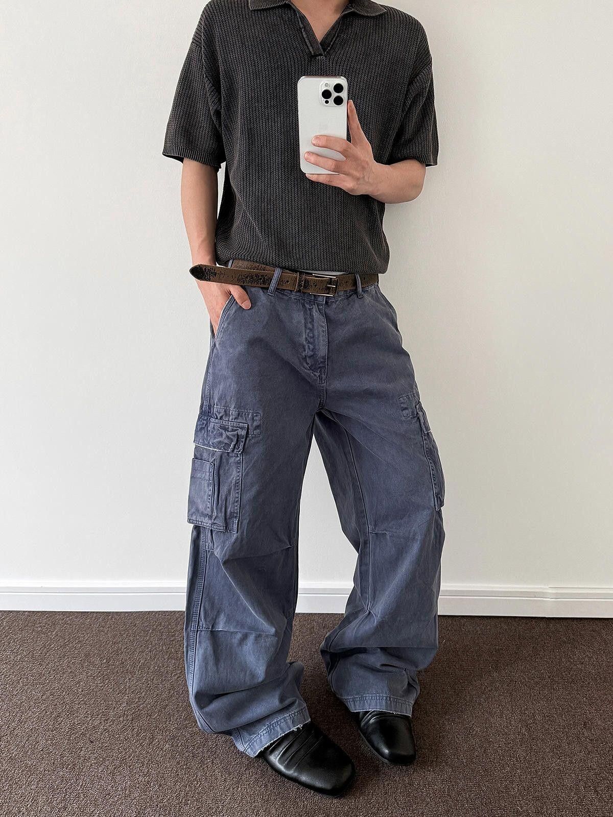 Other Multi Pocket Blue Corduroy Cargo Pants Size US 30 / EU 46 - 3 Thumbnail
