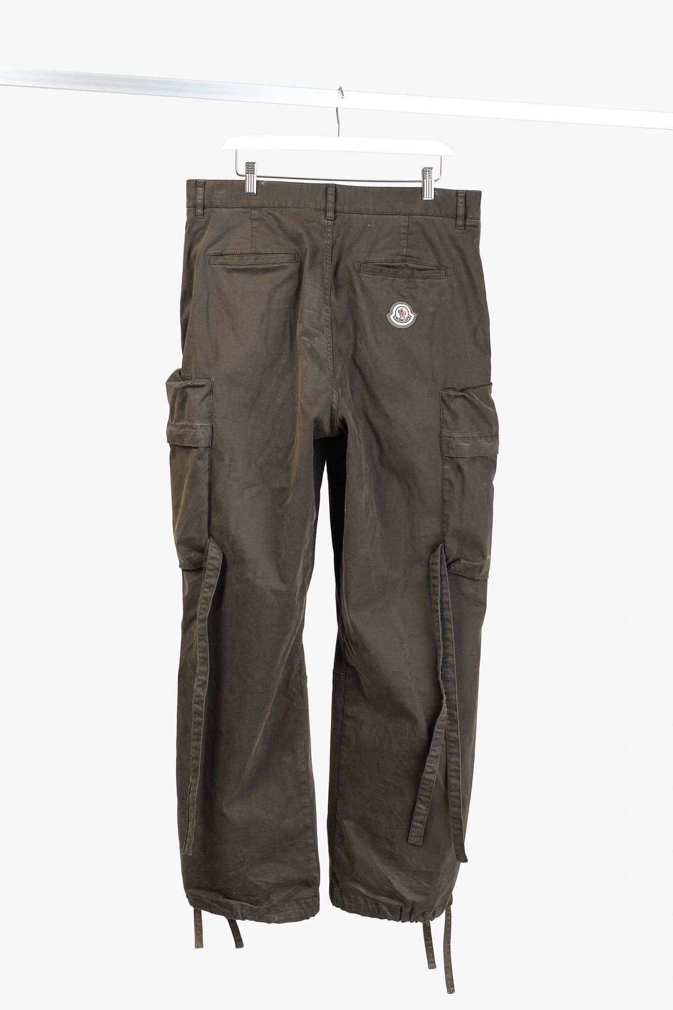 Moncler Moncler Military Khaki Wide-Leg Stretch-Cotton Cargo pant Size US 34 / EU 50 - 2 Thumbnail
