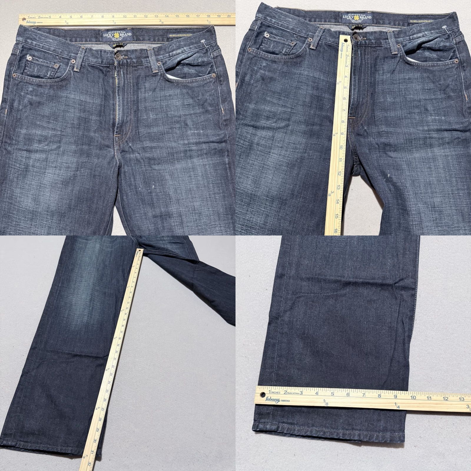 Lucky Brand Lucky Brand 181 Relaxed Straight Jeans Men Blue Denim Mid Rise Zip Fly 36x32 Size US 36 / EU 52 - 9 Thumbnail