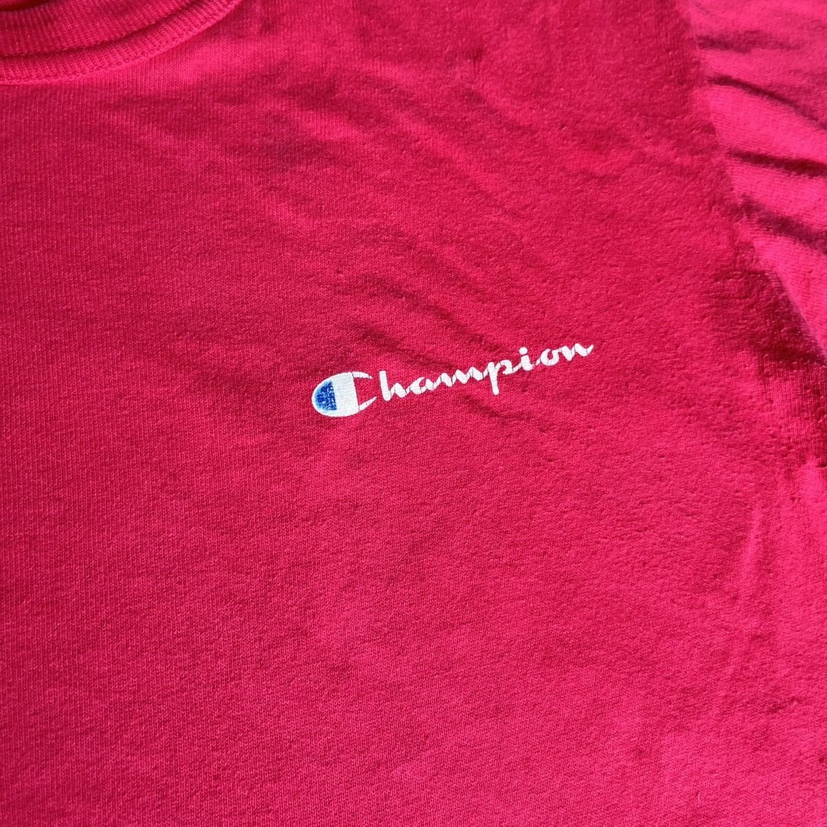 Champion Vintage 1990s Champion Small Logo Hot Pink Single Stitch Tee Size US M / EU 48-50 / 2 - 3 Thumbnail