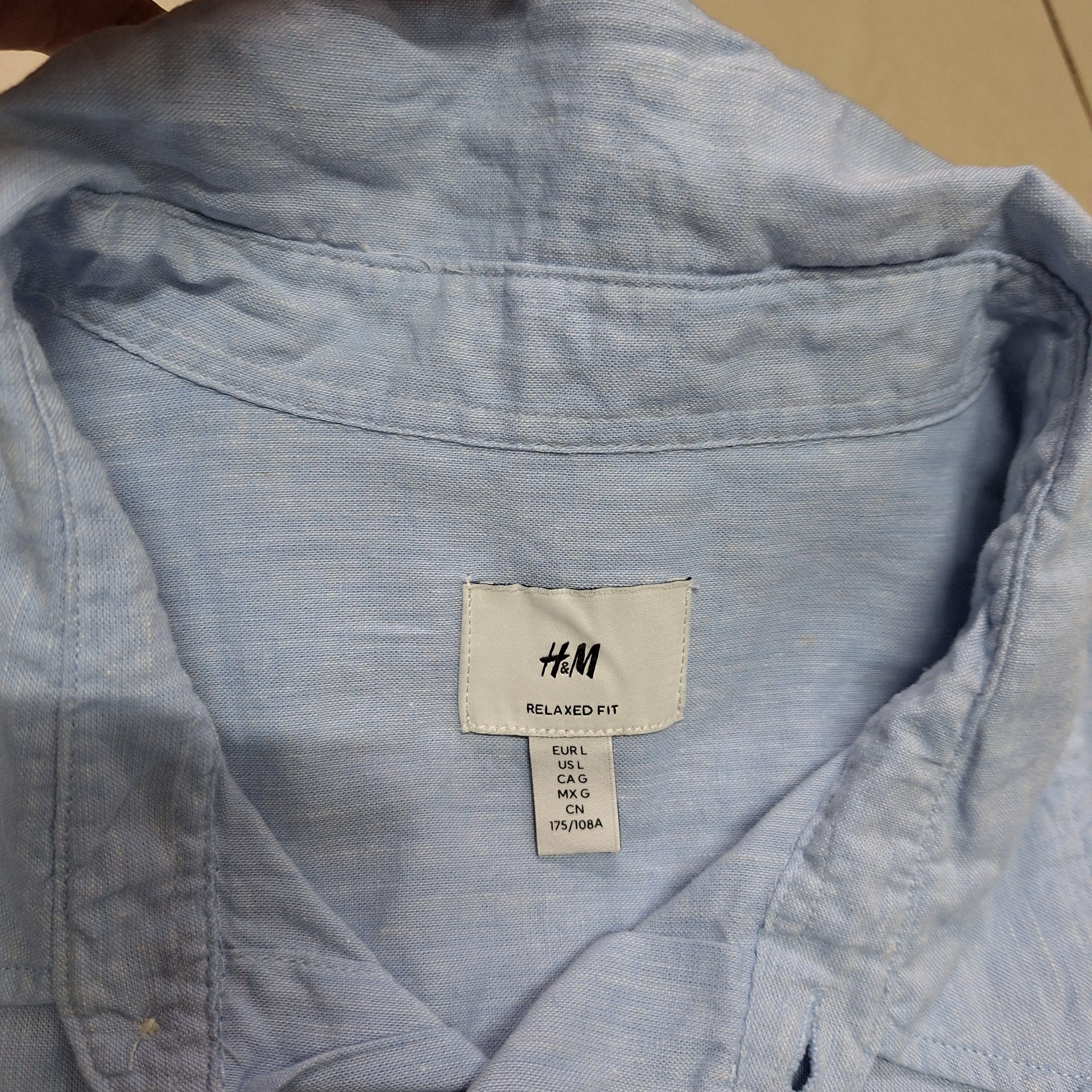 H&M H&M Linen Pocket Button Up Shirt Size US L / EU 52-54 / 3 - 5 Thumbnail