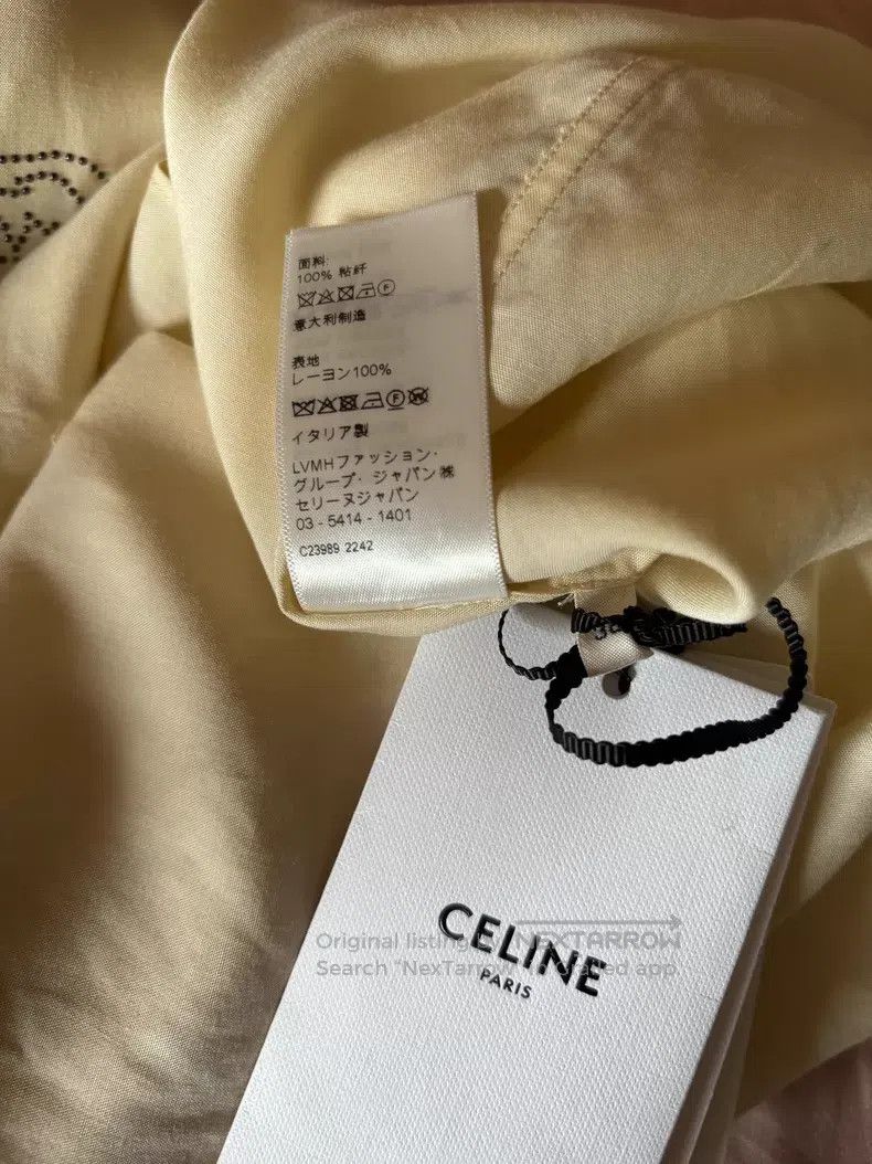 Celine Celine Palm Tree Studs Crystal Short Sleeve Shirt i Size XS / US 0-2 / IT 36-38 - 4 Thumbnail