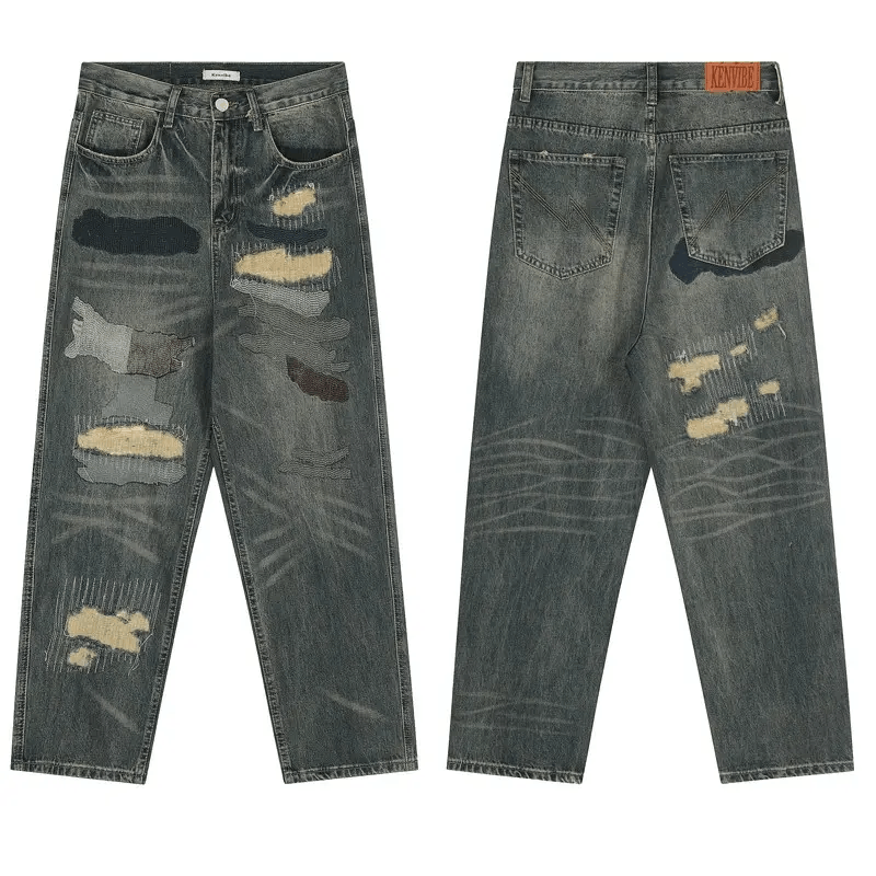 Jean Patchwork Baggy Jeans Size US 28 / EU 44 - 4 Thumbnail
