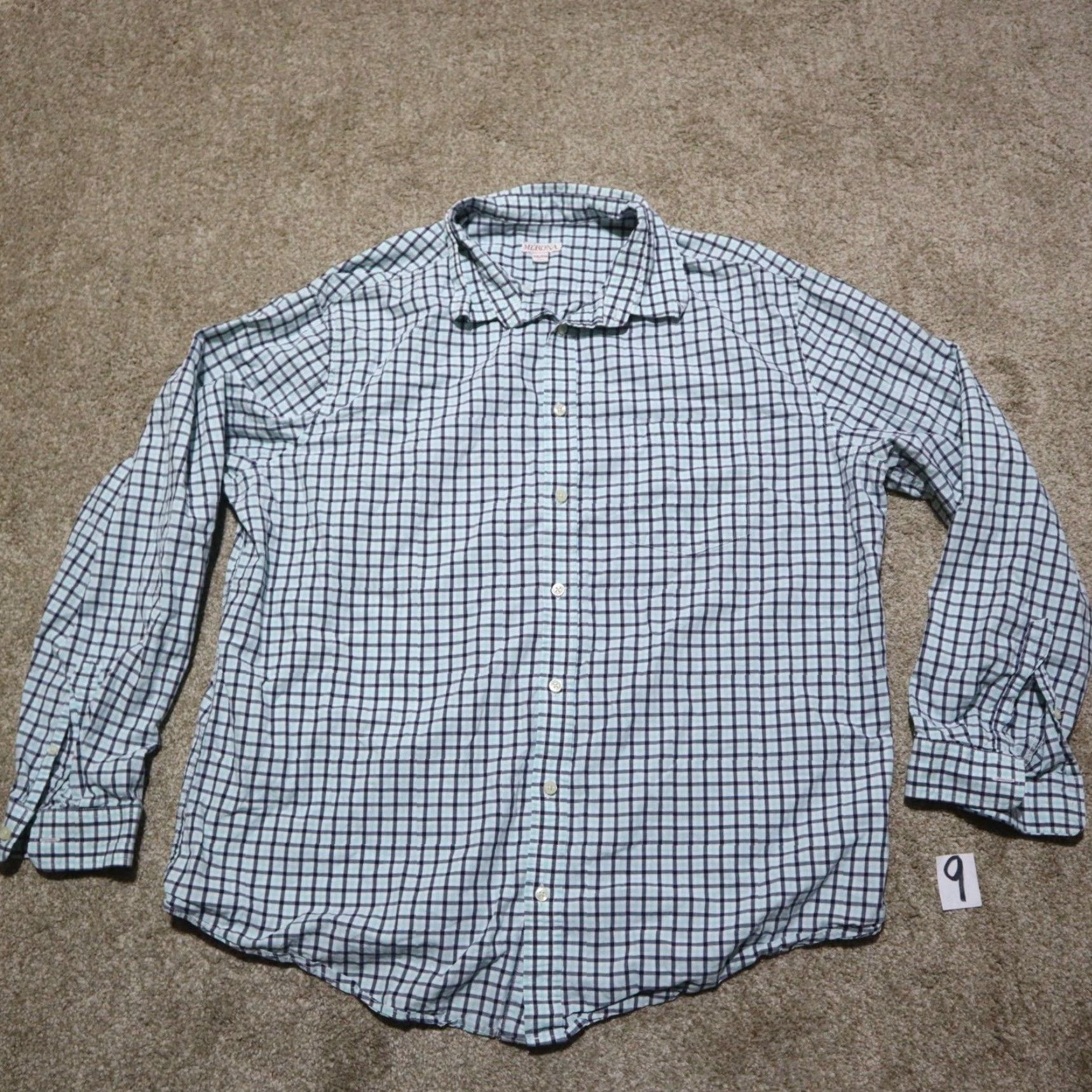 Merona VINTAGE Merona Checkered Button-Up Shirt Men’s XXL Blue Cotton 90s Classic Size US XXL / EU 58 / 5 - 3 Thumbnail