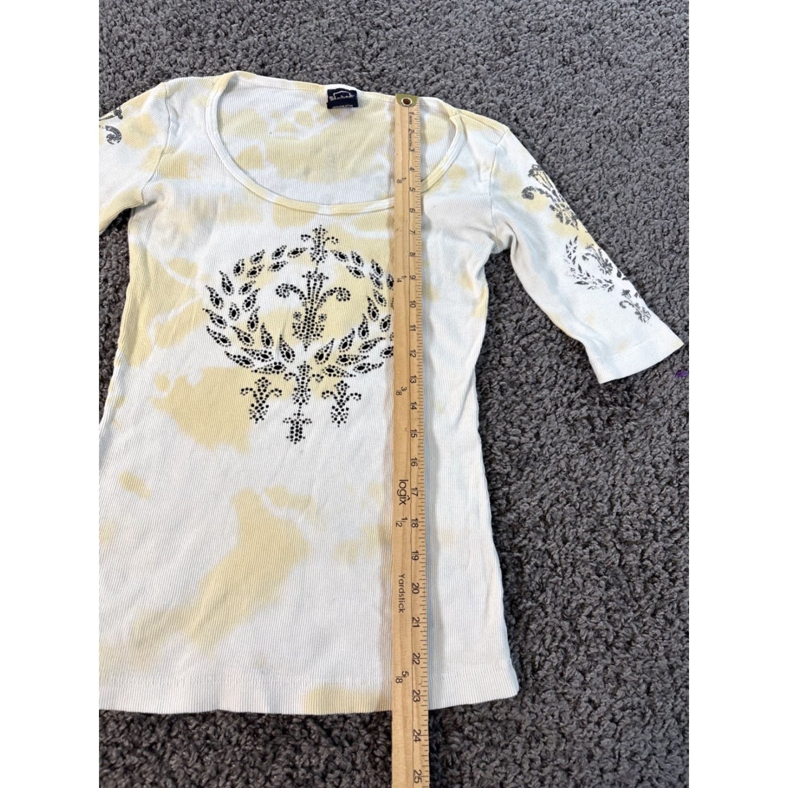 Affliction VINTAGE Sledge Shirt Womens M Thermal Embellished Biker Affliction Style USA White T-Shirt Womens M Size M / US 6-8 / IT 42-44 - 2 Thumbnail
