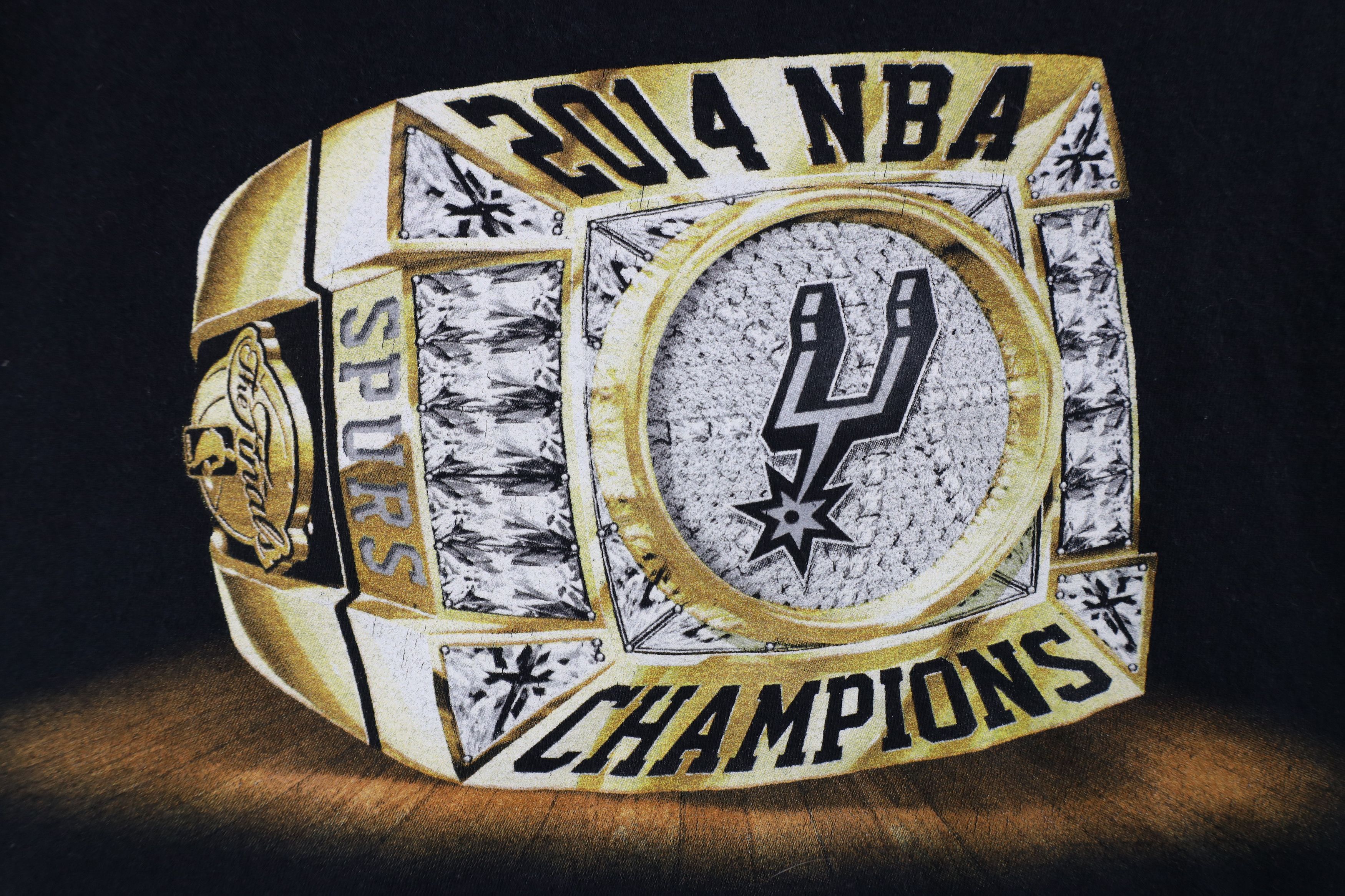 Adidas × Vintage Adidas 2014 NBA Champs San Antonio Spurs Ring T-Shirt Black Size US XXL / EU 58 / 5 - 6 Thumbnail
