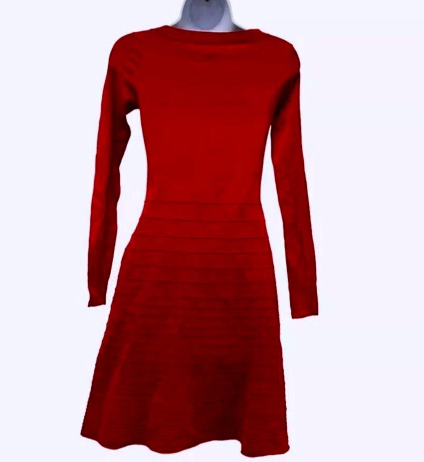 Designer Red Long Sleeve Cutout Dress By INC Size M / US 6-8 / IT 42-44 - 4 Thumbnail