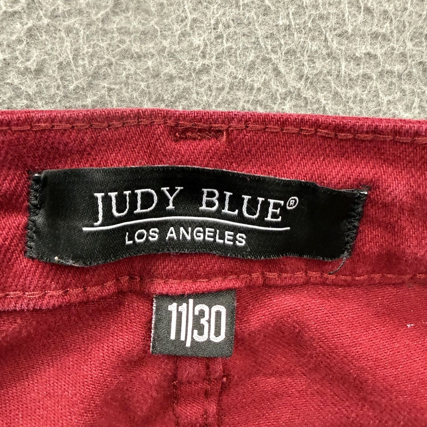 Vintage Judy Blue Jeans Womens 11/30 Red High Rise Garment Dyed Skinny Denim 5-Pocket Stretch Casual Slim Pocketed Size 32" / US 10 / IT 46 - 3 Thumbnail